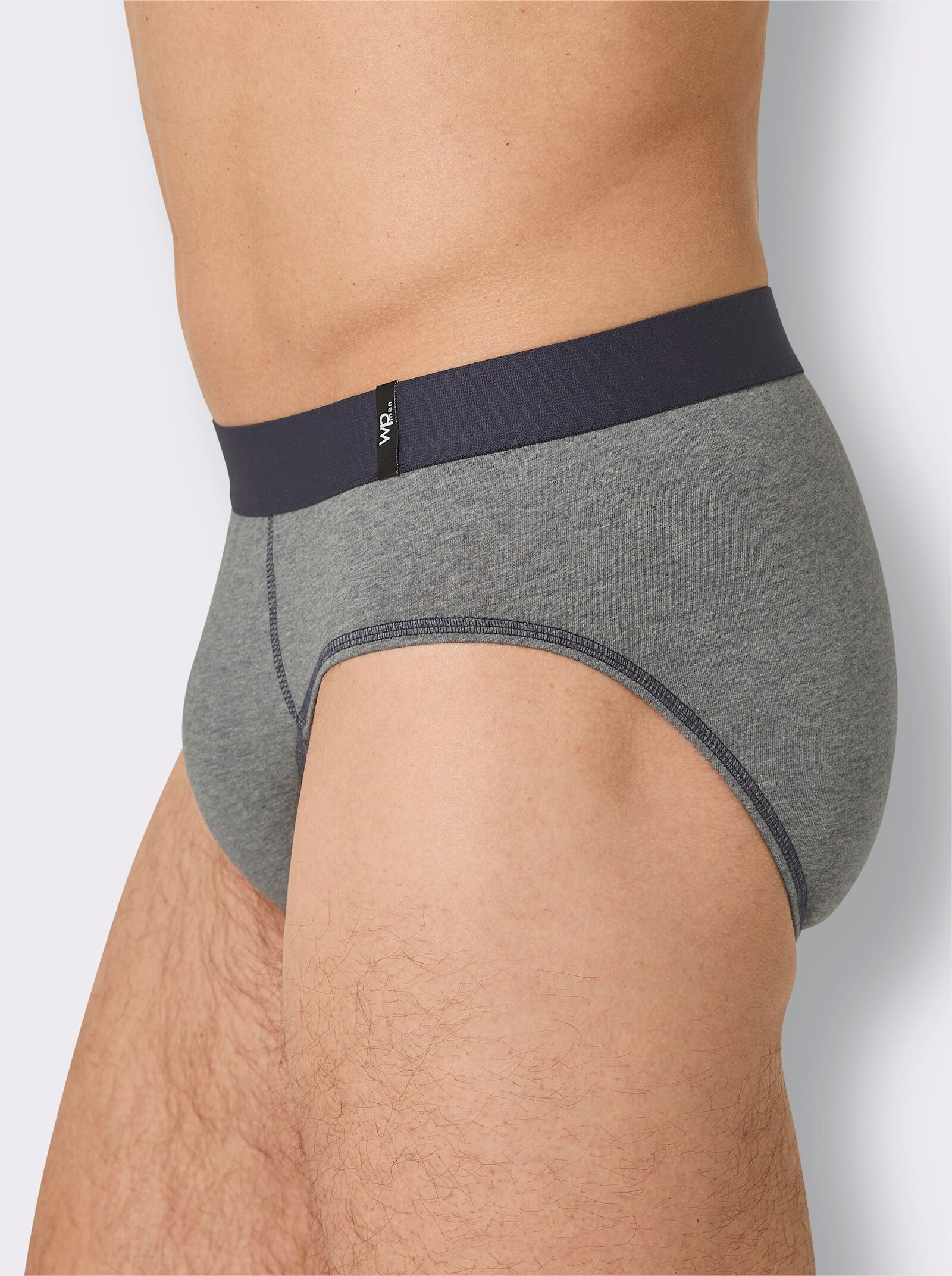wäschepur men Slip - marine + anthrazit-meliert