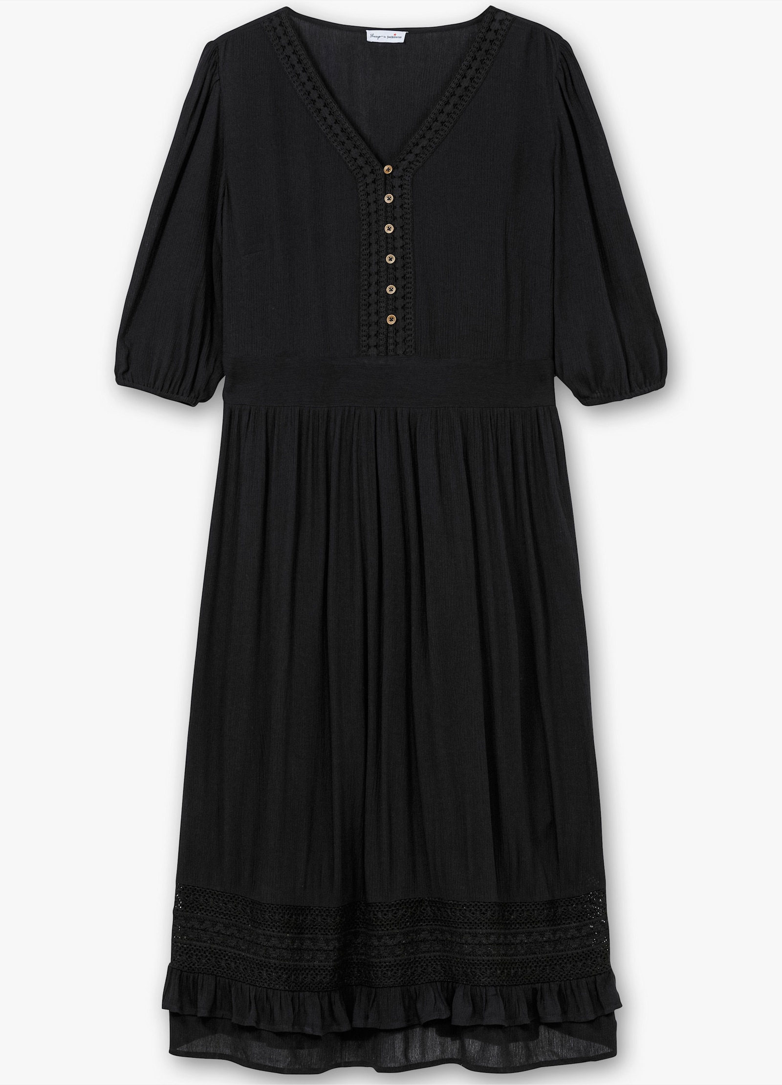 sheego by Joe Browns Maxikleid mit Spitzen-Details - schwarz