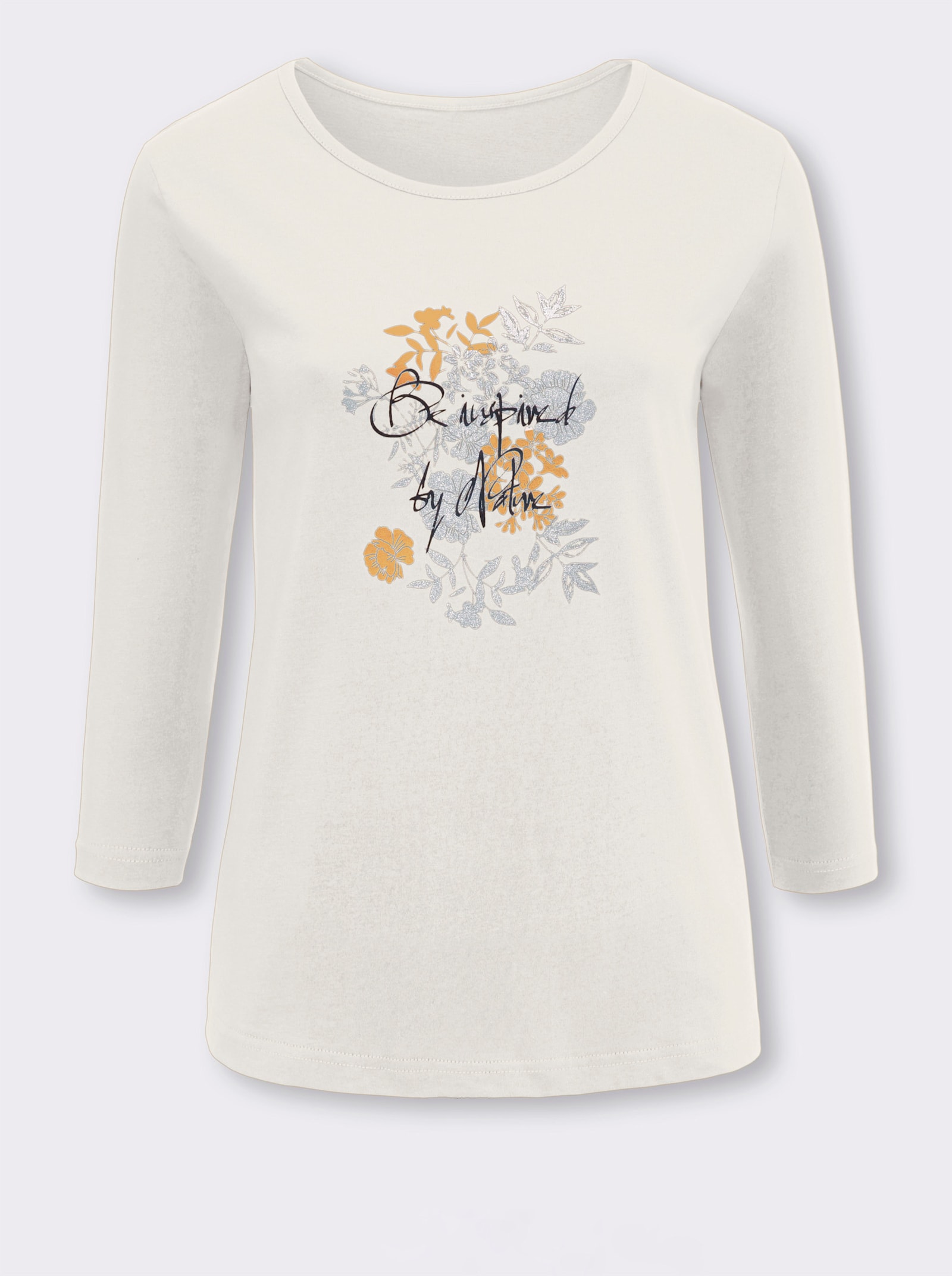 Dlhé tričko s potlačou vpredu - šampanská potlač