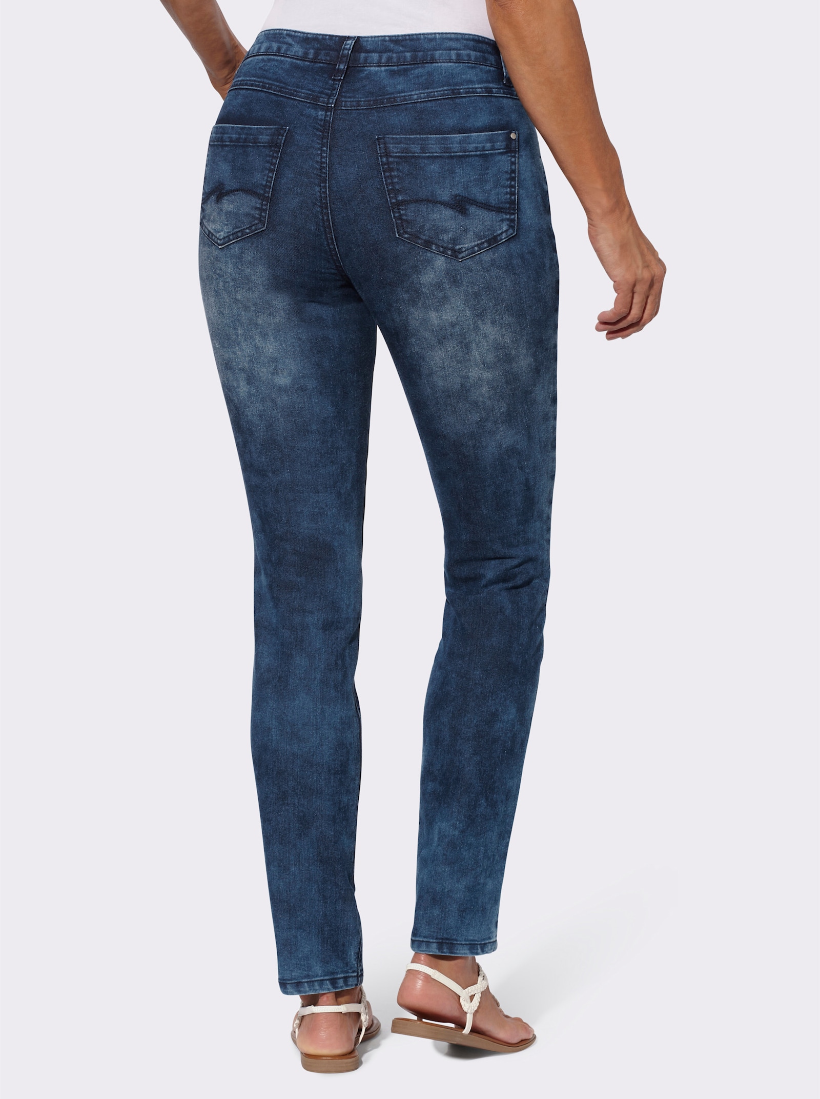 Jeans in Baumwoll-Stretch-Qualität - darkblue-stone-washed