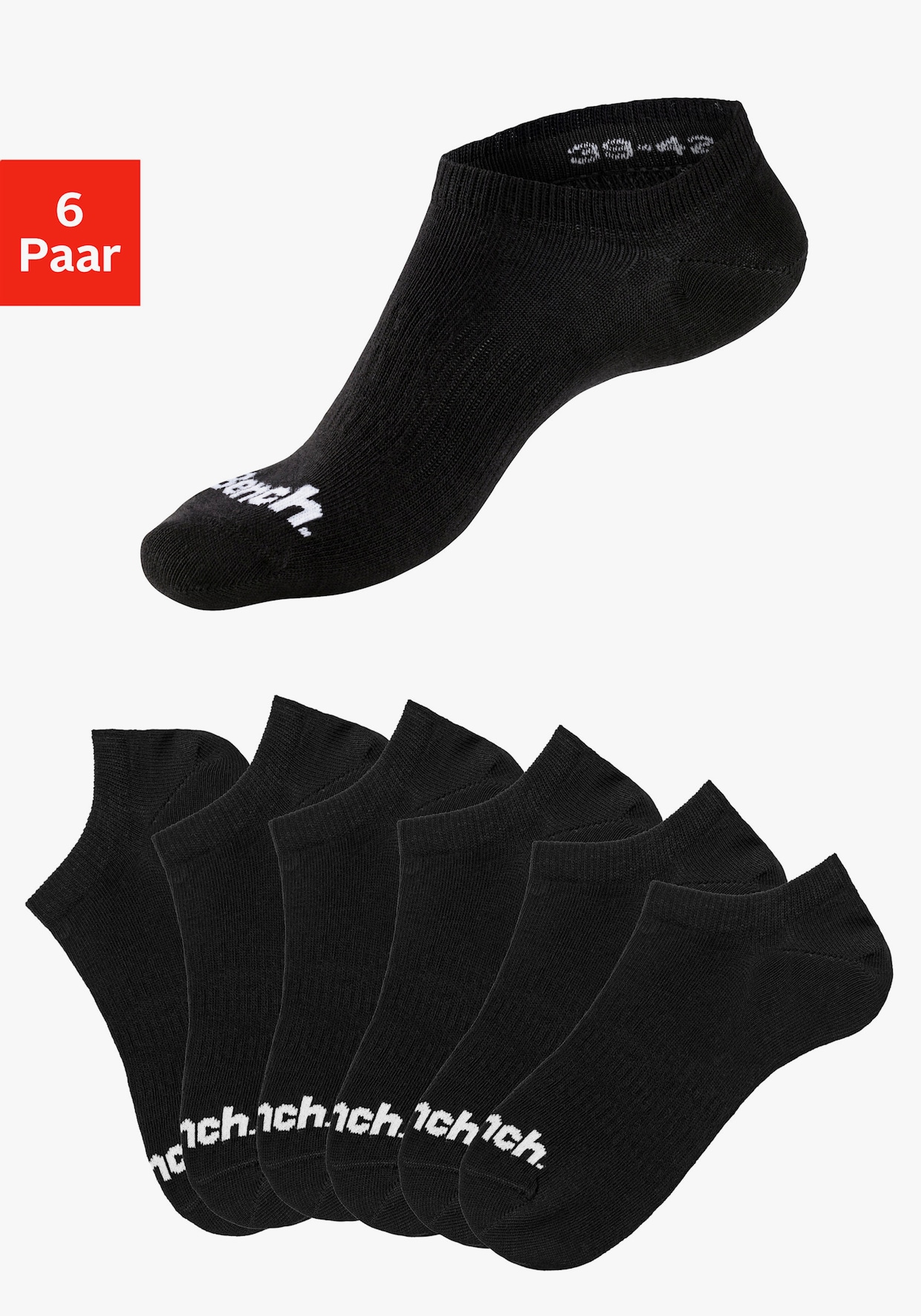 Bench. Sportsocken - 6x schwarz