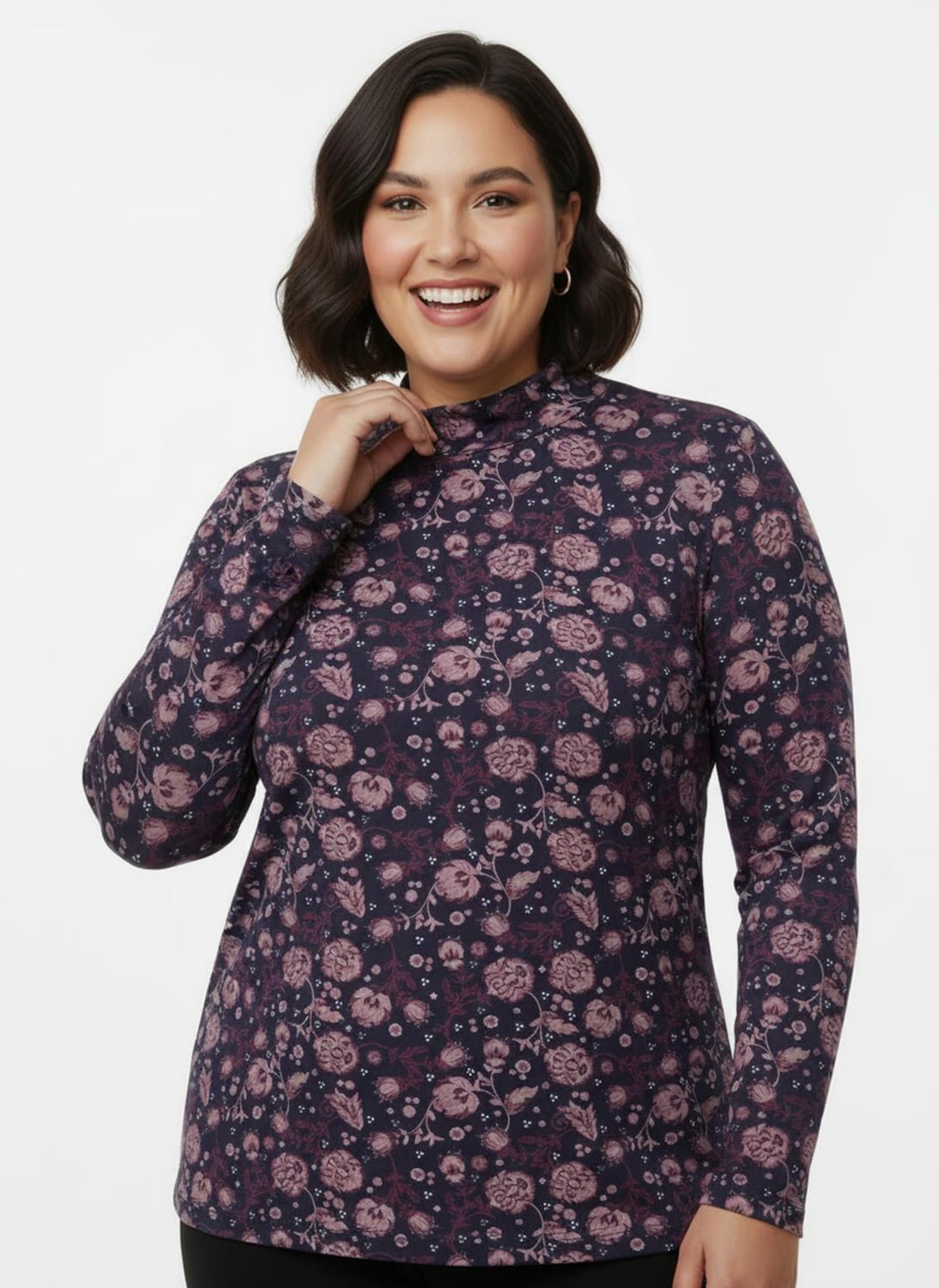 Print-Shirt mit Stehkragen - marine-erika-bedruckt