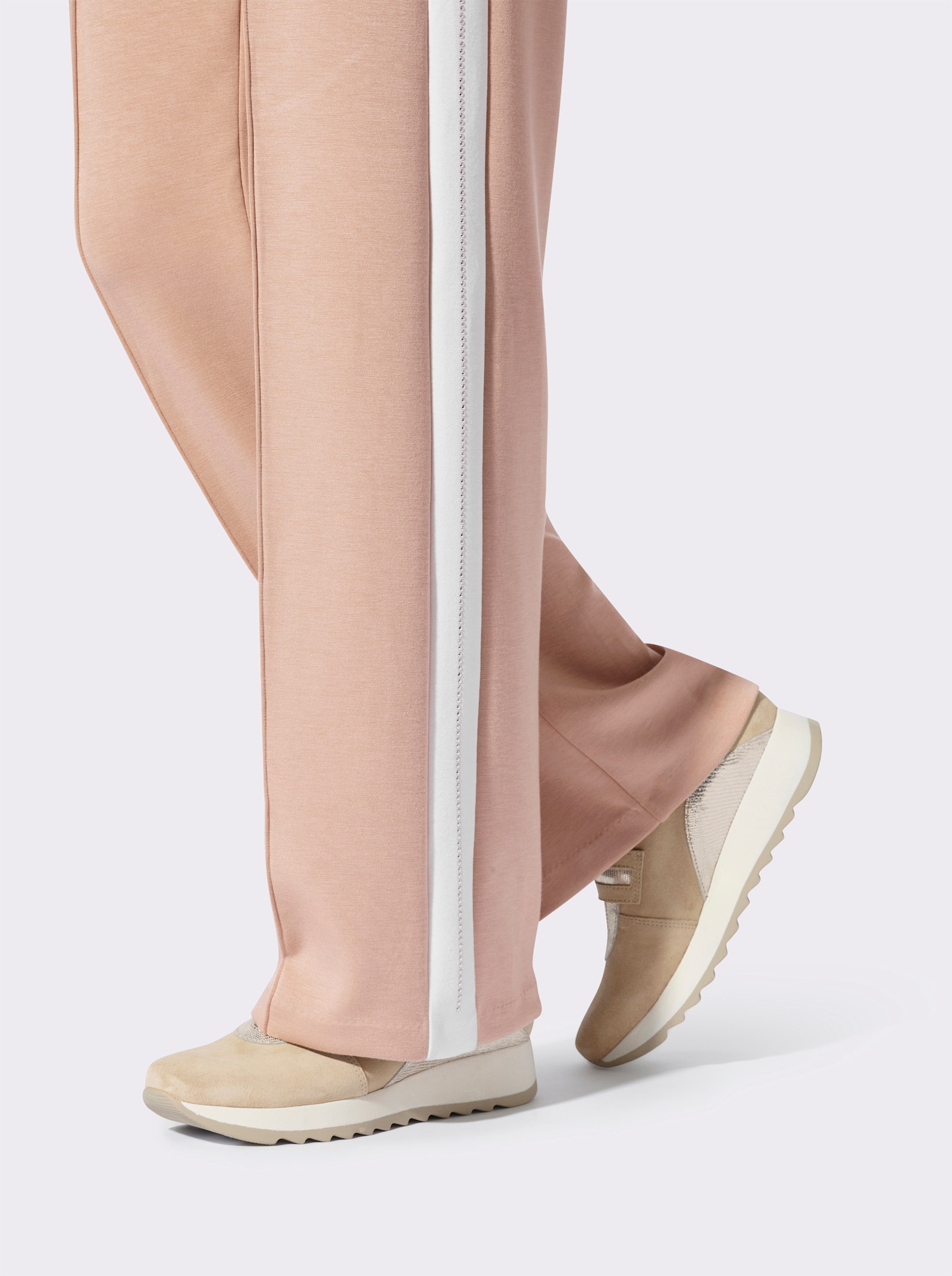 heine Jerseyhose mit Galonstreifen - beige-ecru