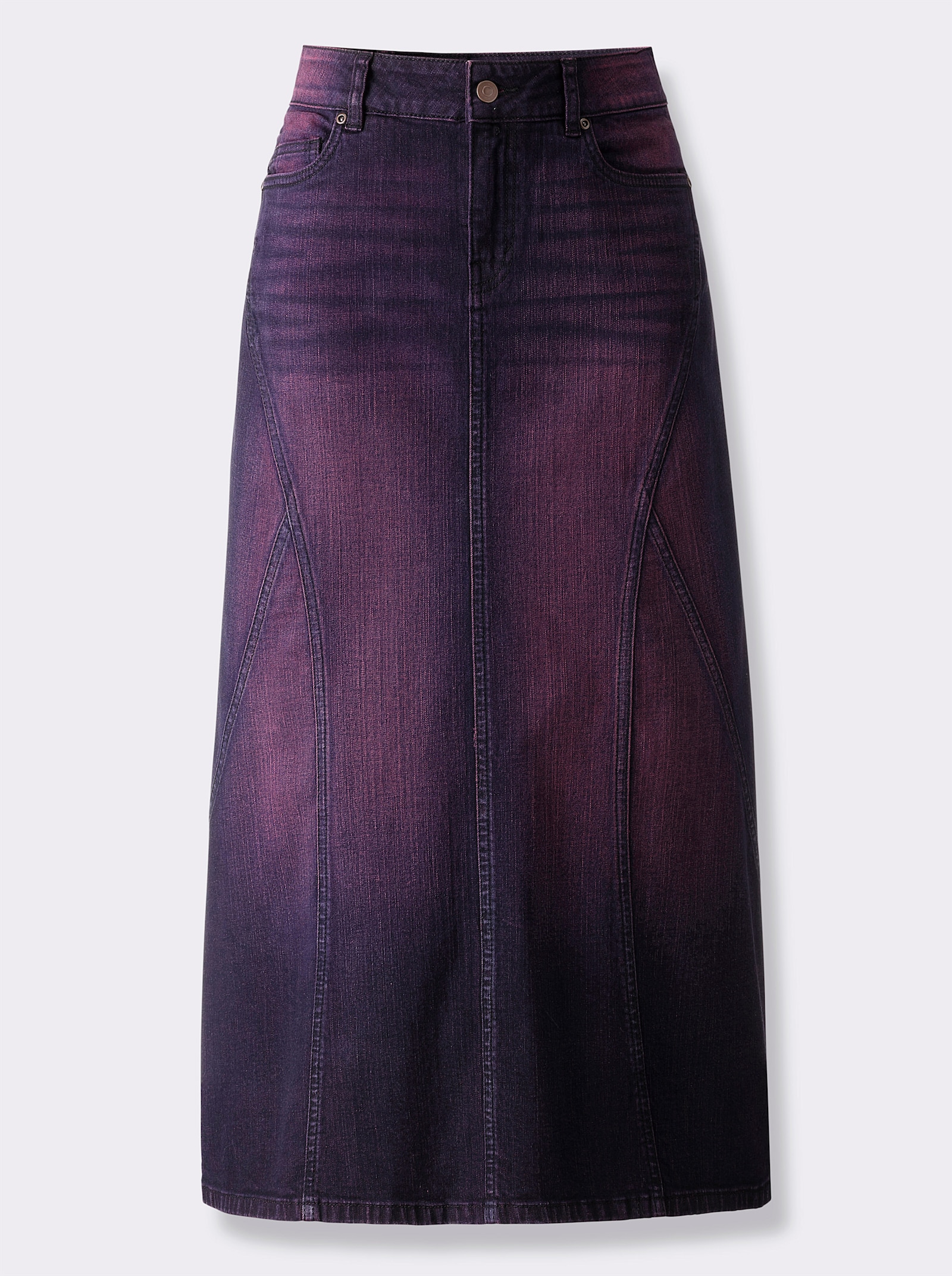 heine Jeansrock im 5-Pocket-Style - burgund