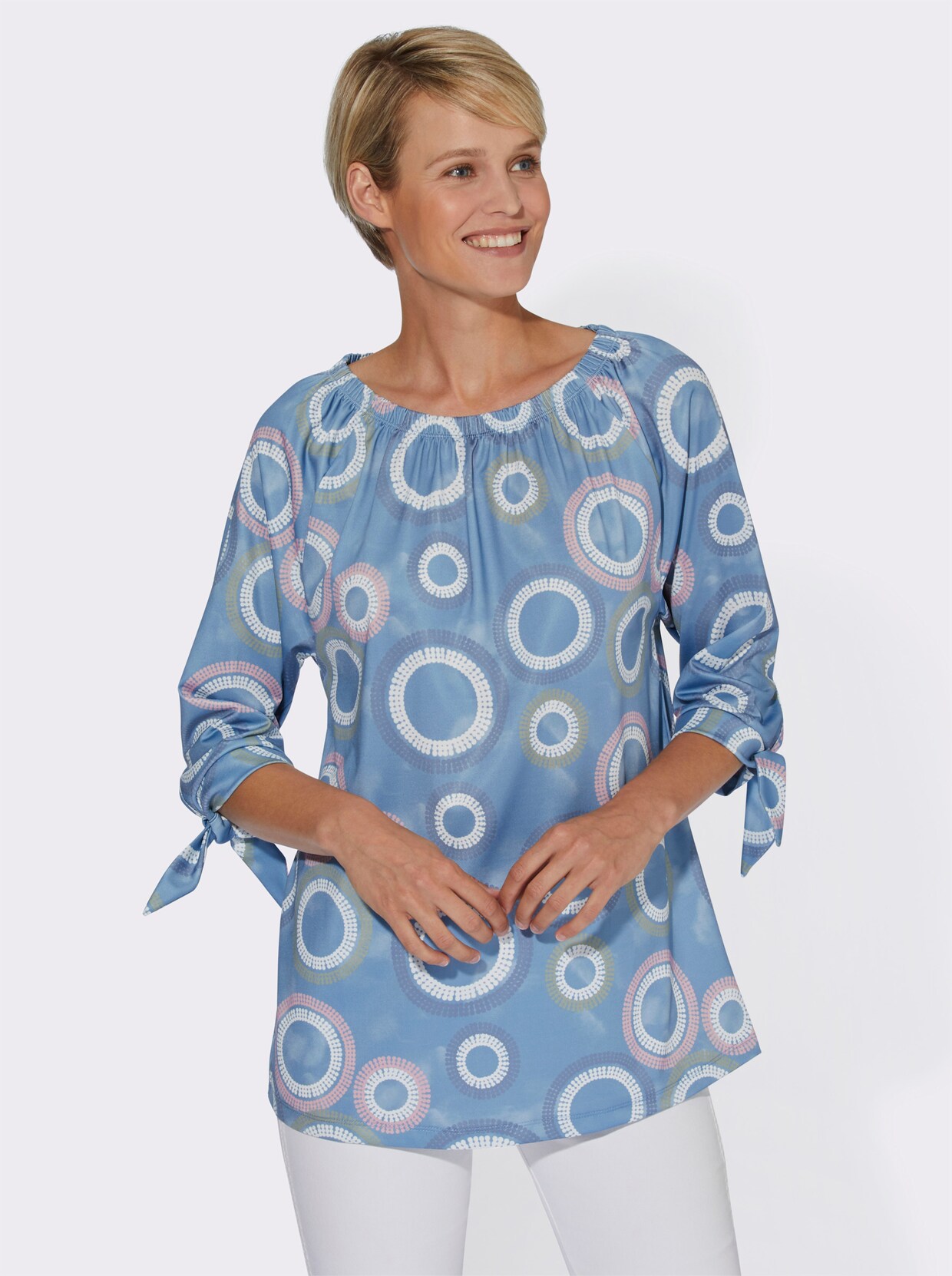 Tuniekshirt - middenblauw geprint