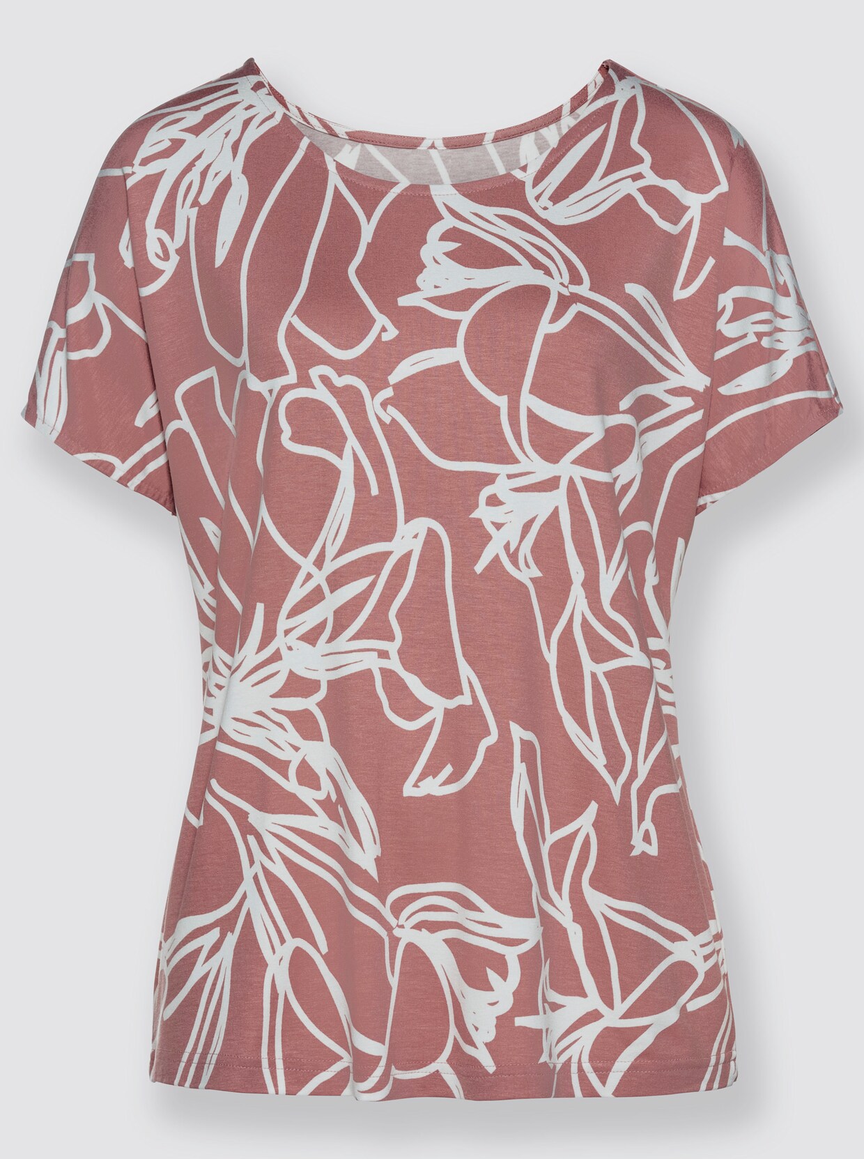 Shirt met print - rozenhout/ecru bedrukt
