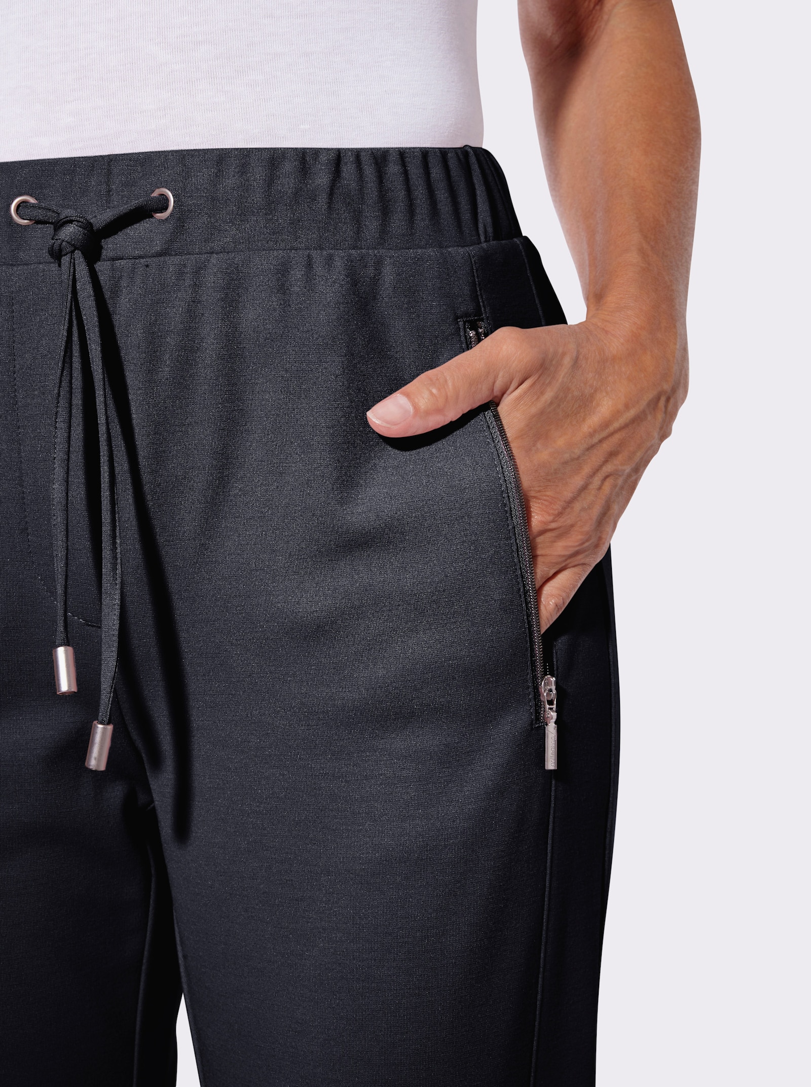 Jerseyhose mit Reissverschluss-Taschen - marine