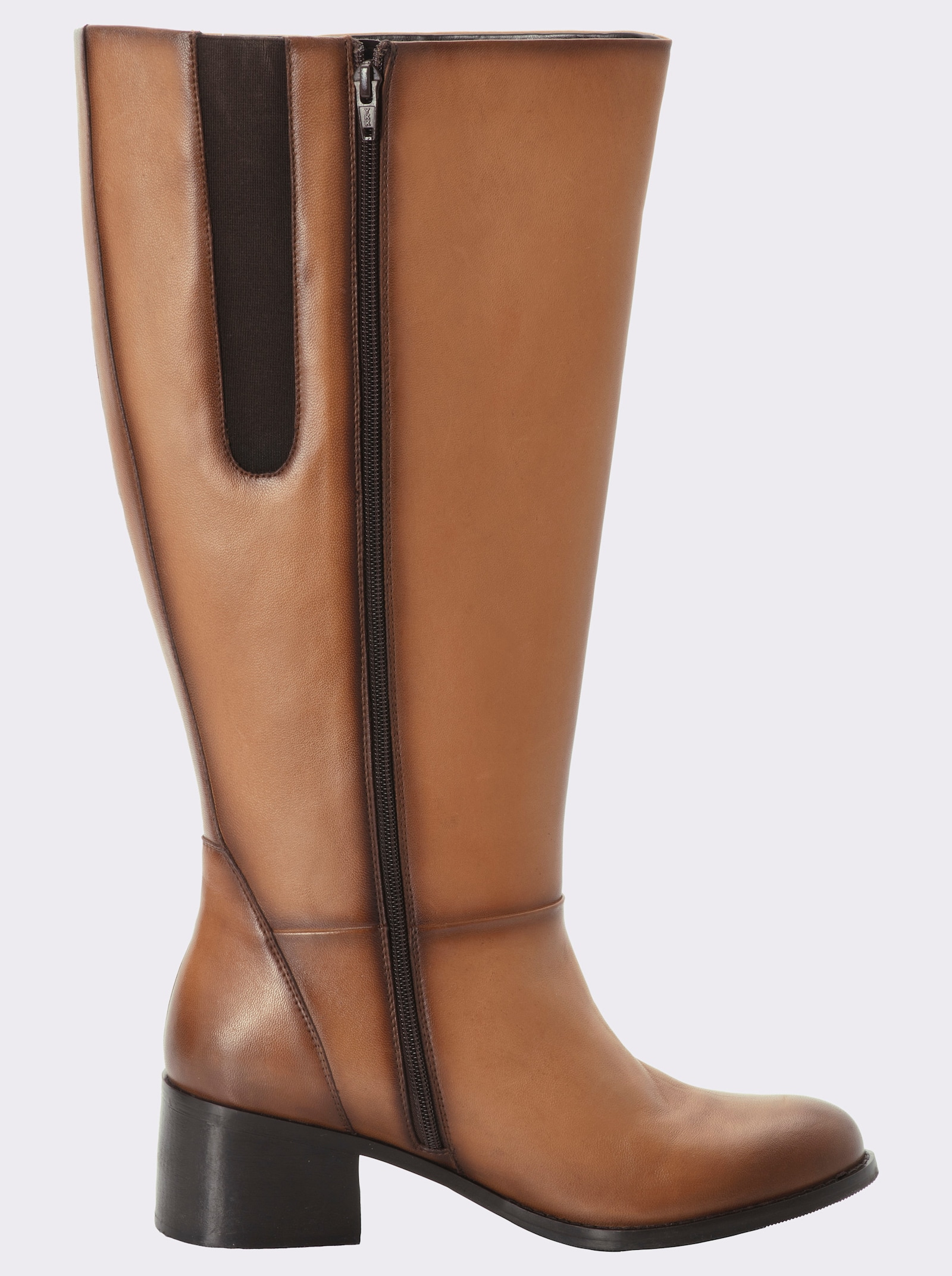 sheego Weitschaftstiefel im Used-Look - camel