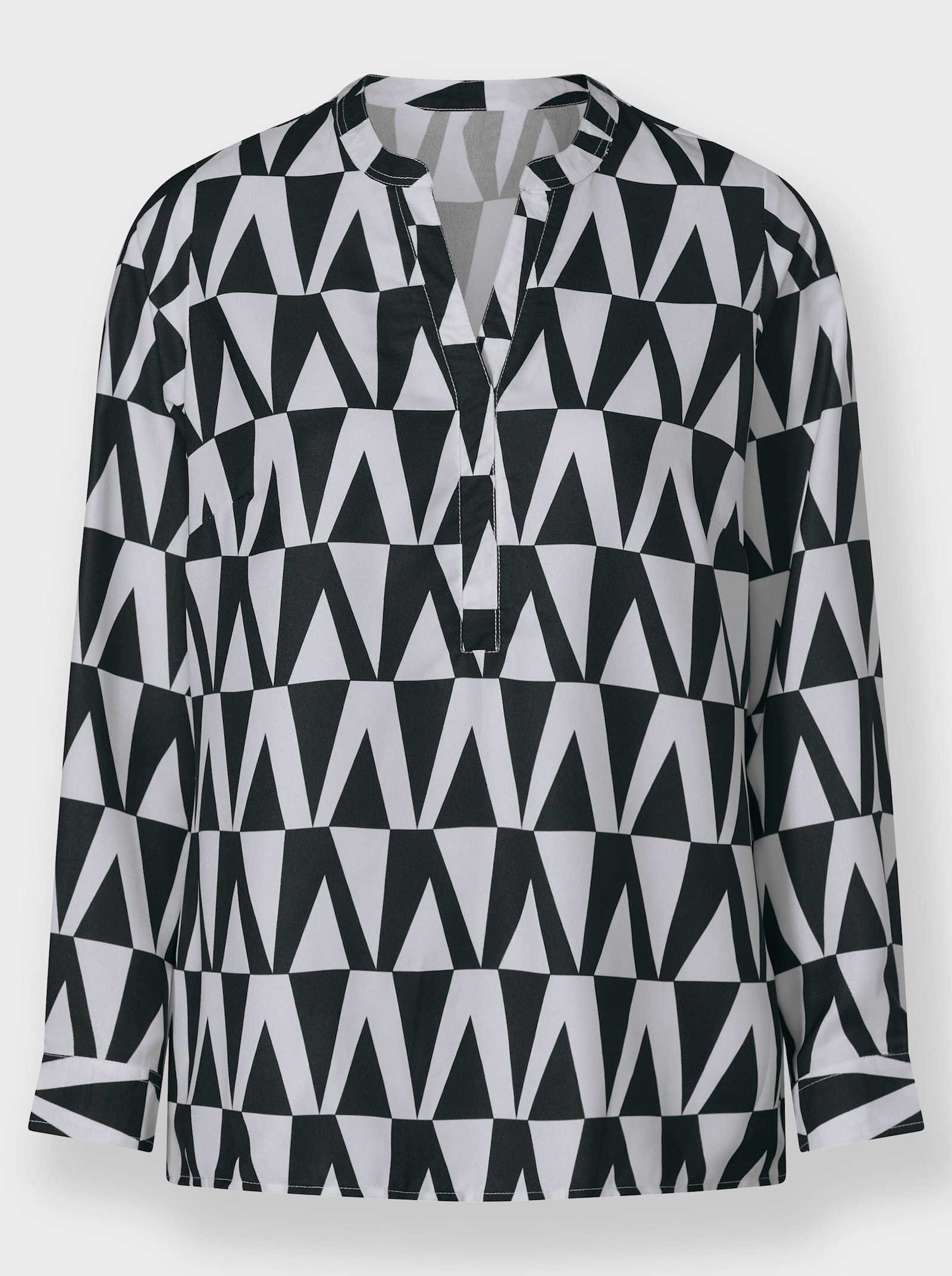 heine Schlupfbluse mit grafischem Druck - ecru-schwarz-bedruckt