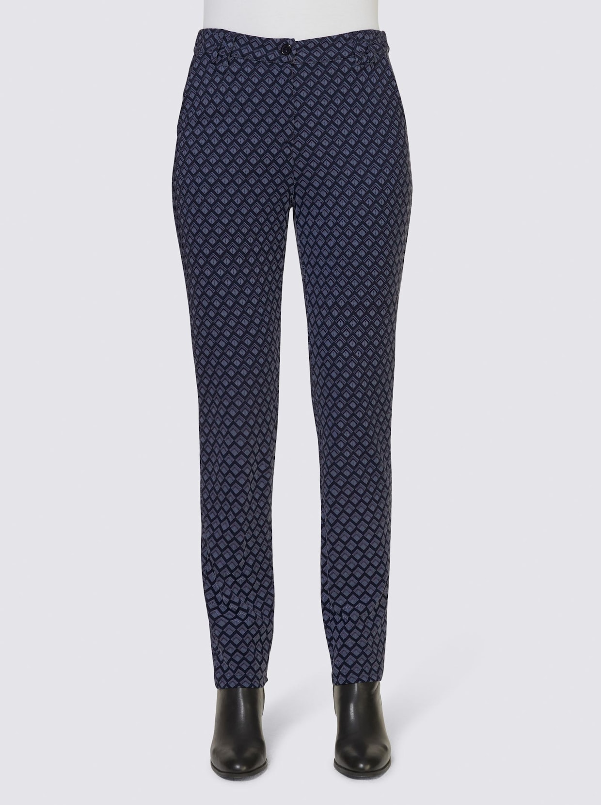 Linea Tesini Jersey pantalon - marine/rookblauw bedrukt