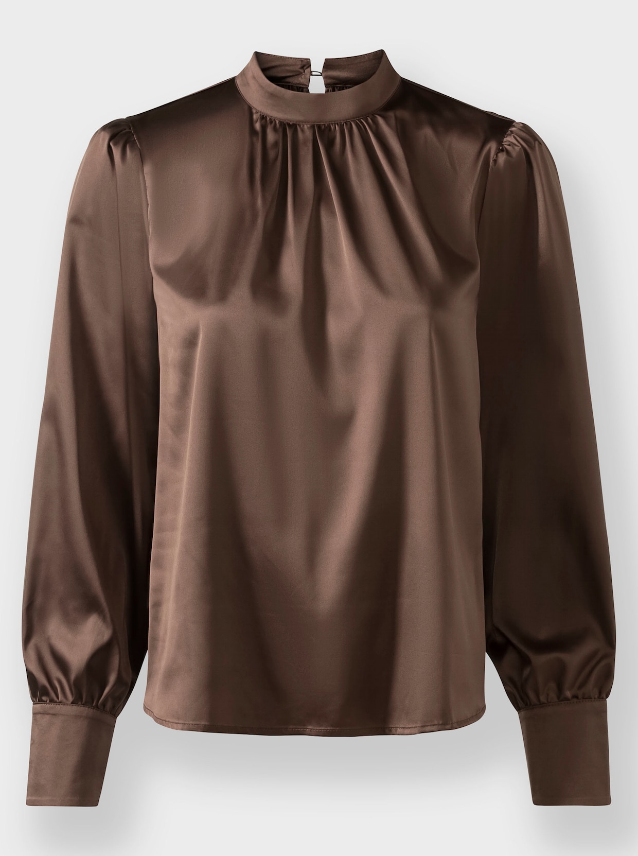 heine Blouse met opstaande kraag - chocolade