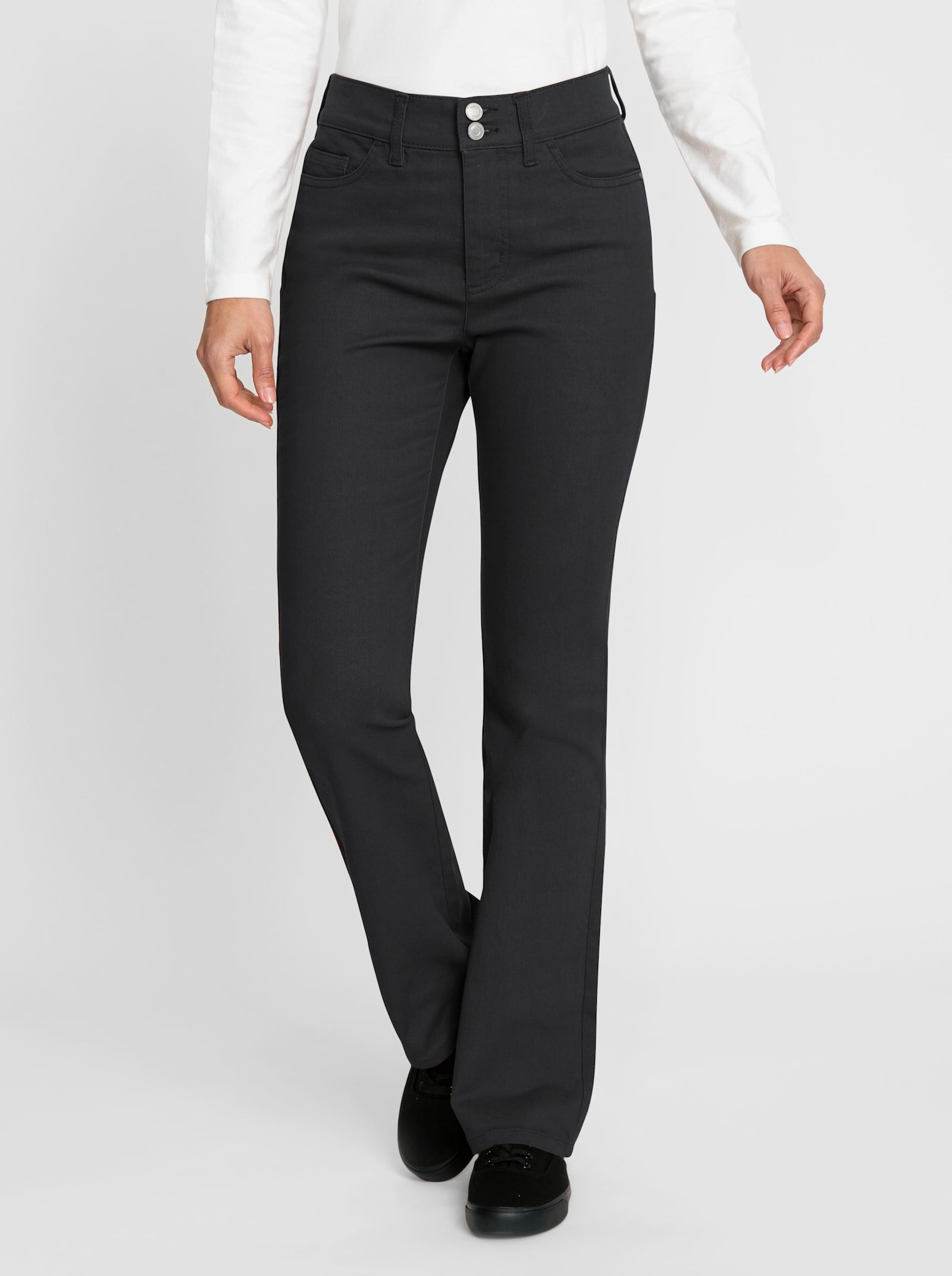 Bootcut-Jeans mit Push-up-Effekt - schwarz