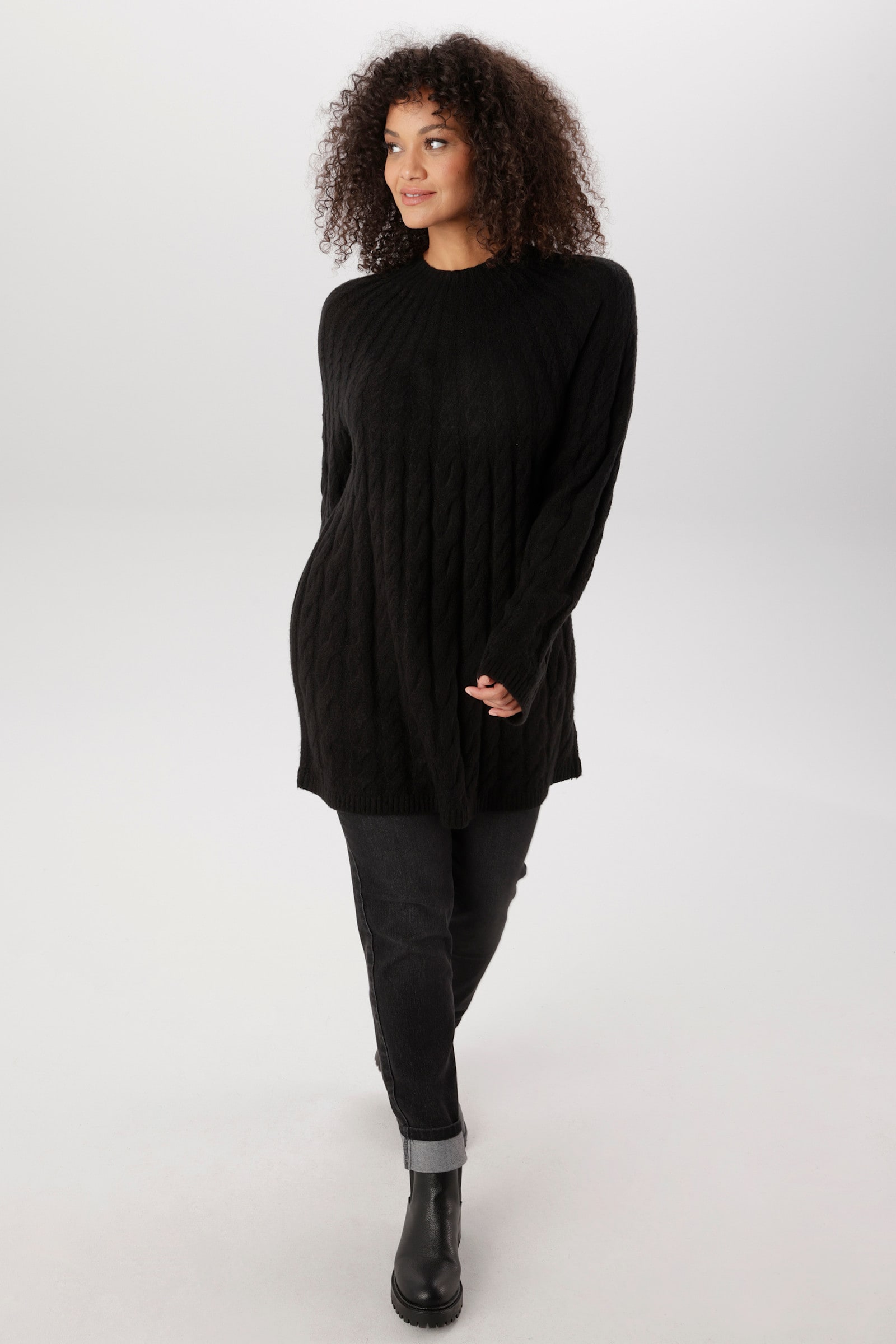 Aniston PLUS Strickpullover - schwarz