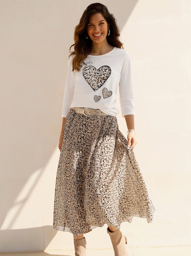 3/4-Arm-Shirt - ecru-schwarz