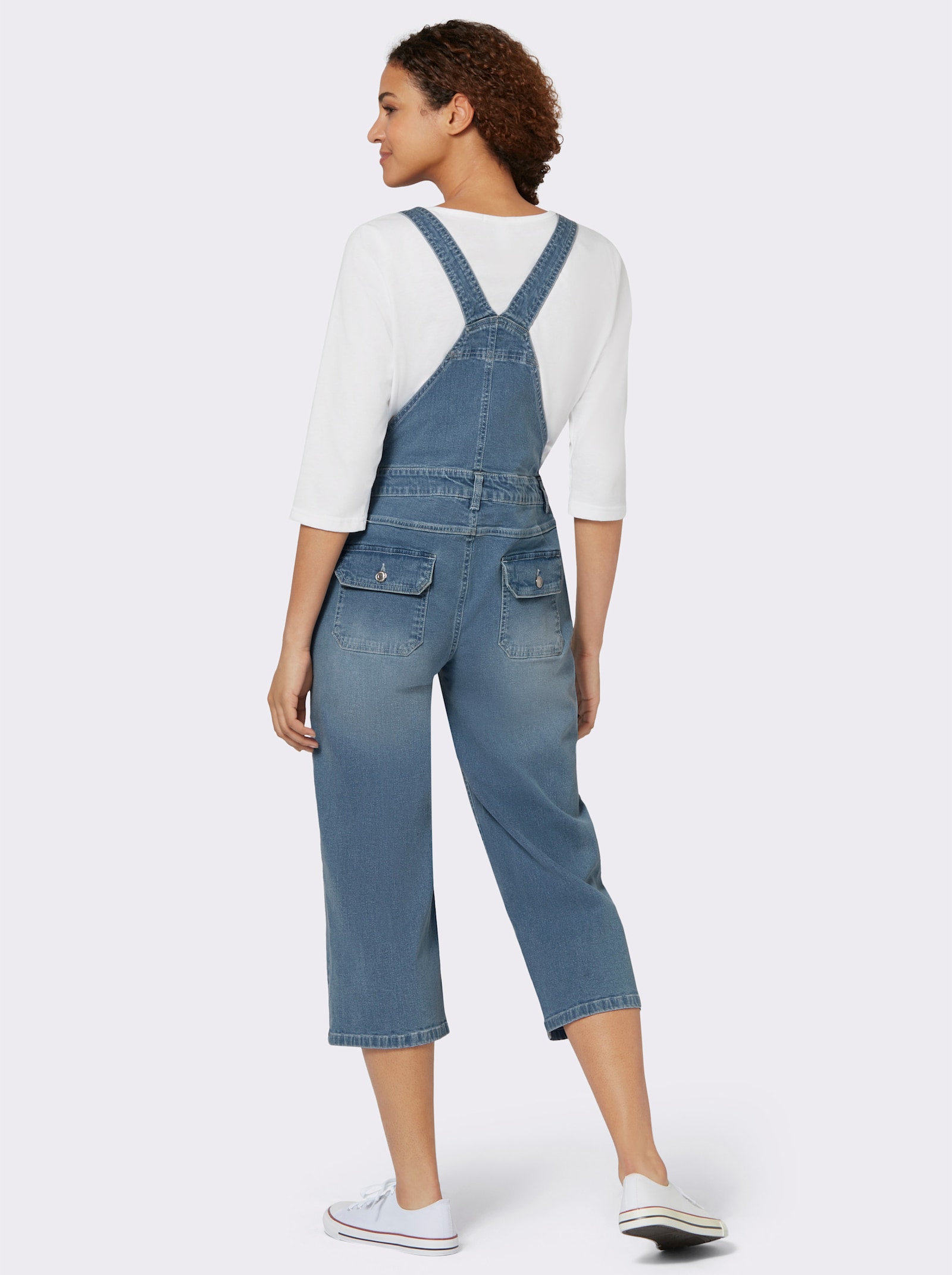 3/4 džínové lacláče - bělená modrá