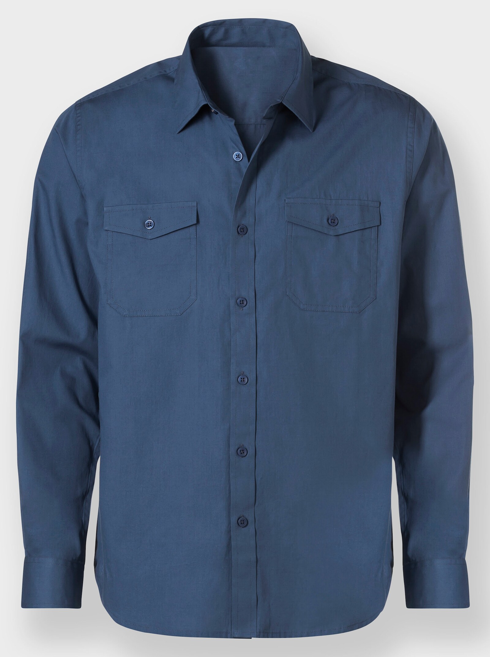 Catamaran Langarm-Hemd - jeansblau