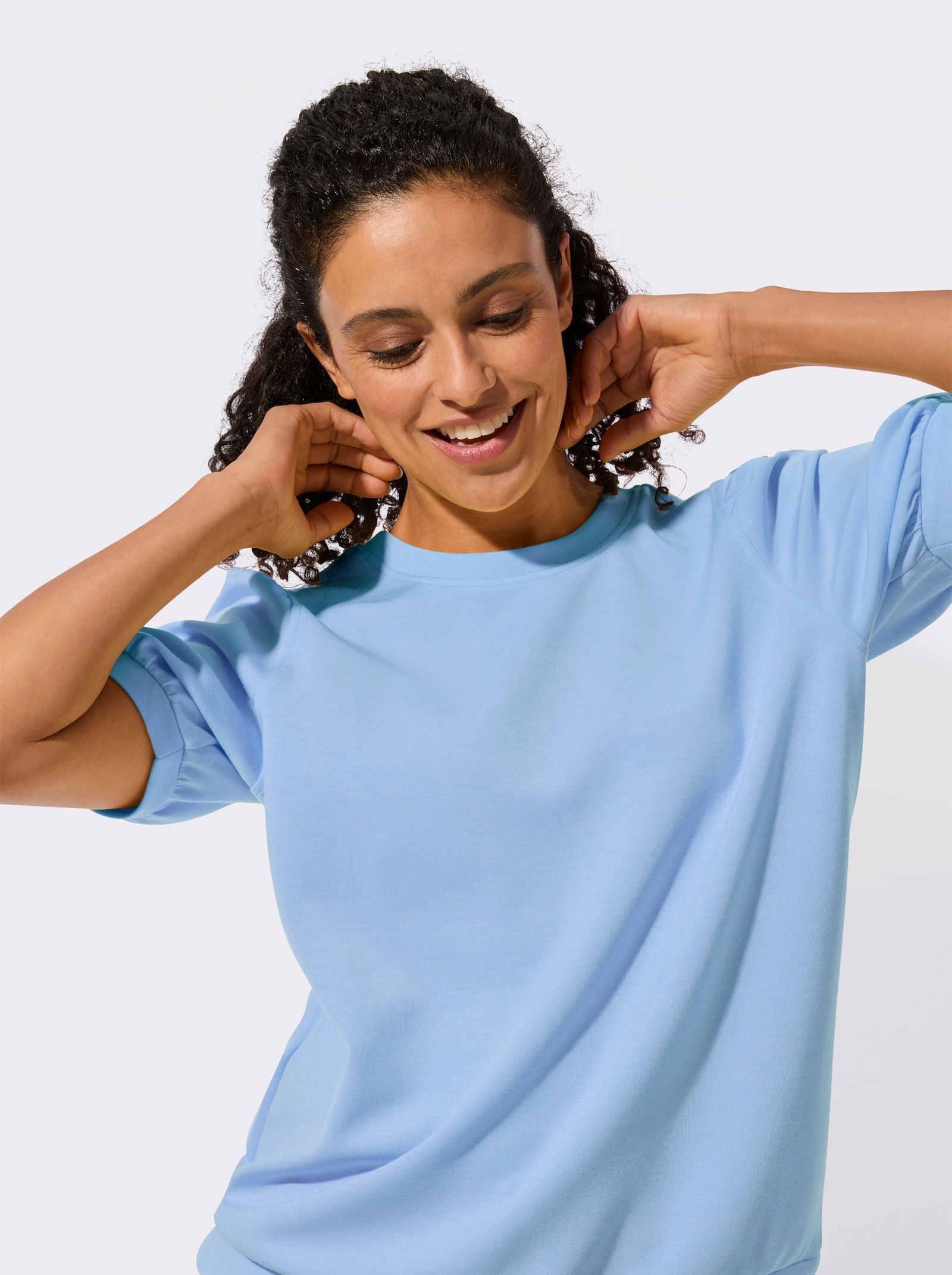 Kurzarmshirt - himmelblau