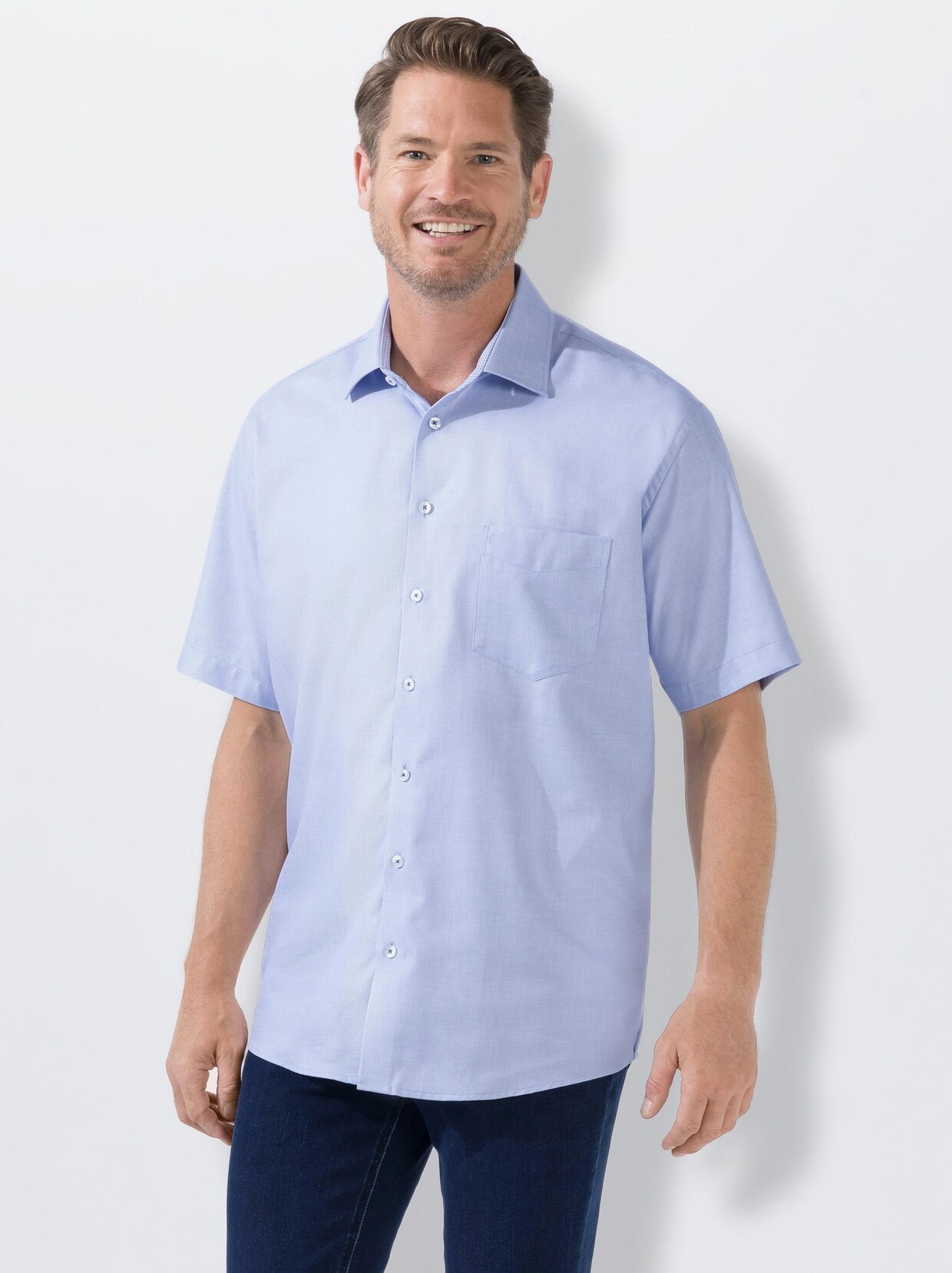 Hatico Kurzarm-Hemd - blau