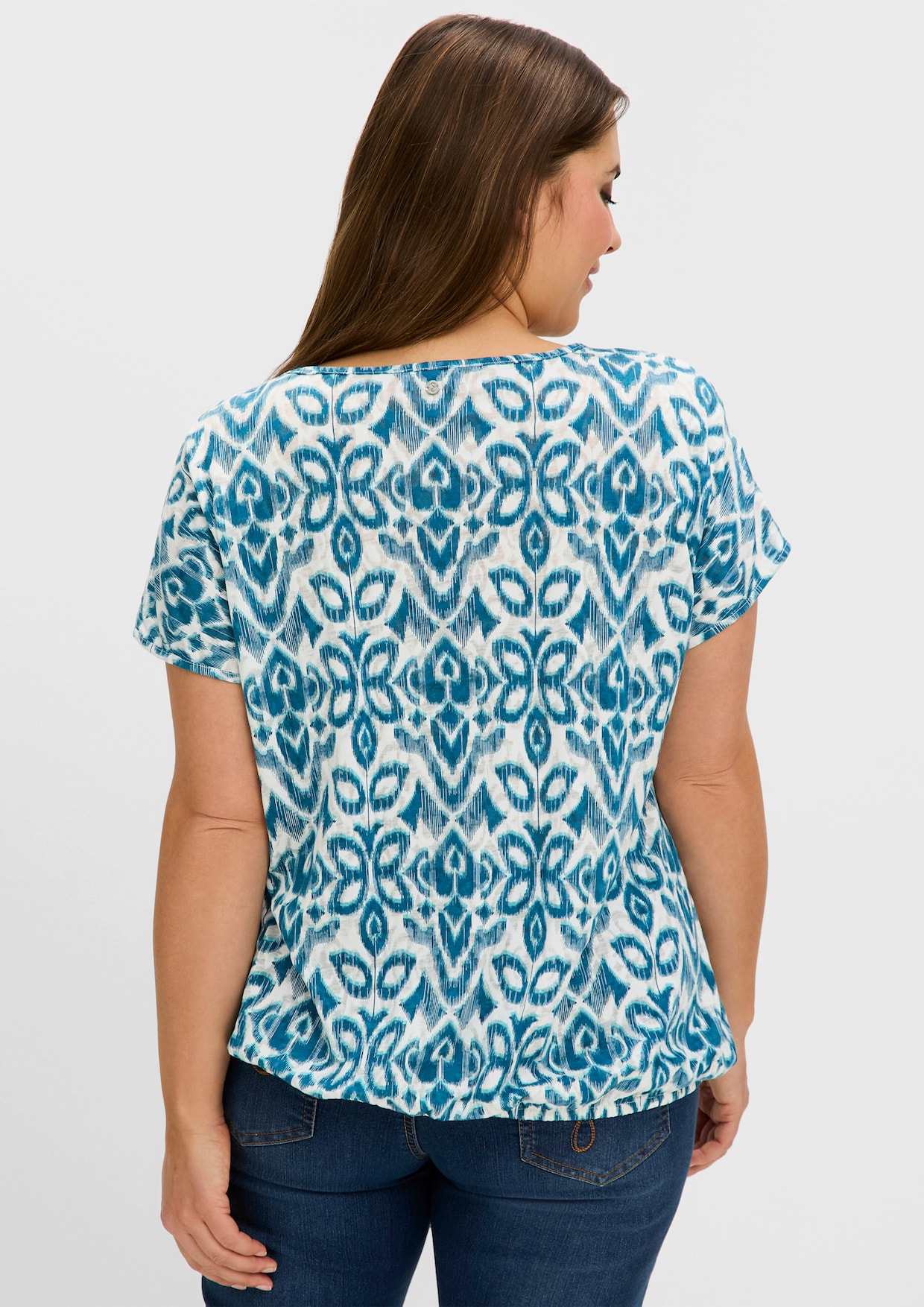 sheego Shirt - dunkelpetrol-gemustert