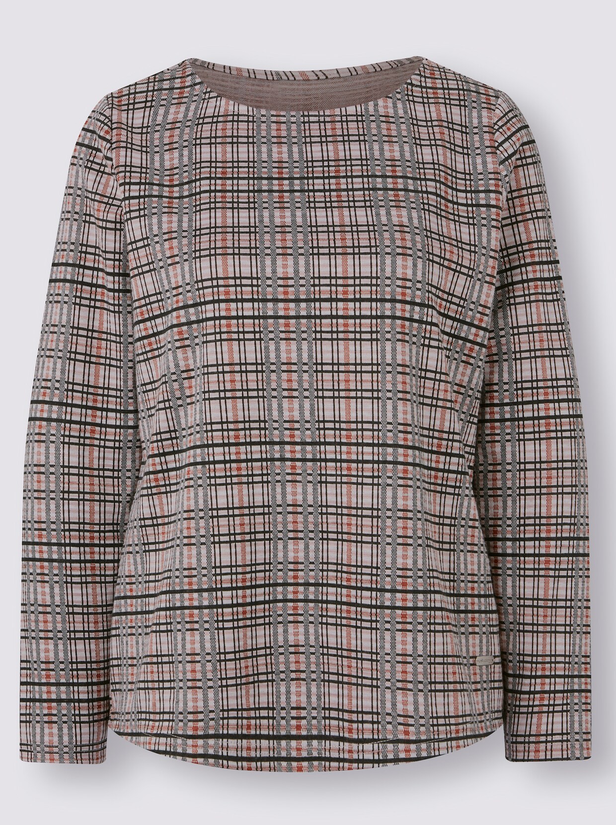 Shirt met lange mouwen - roze geruit