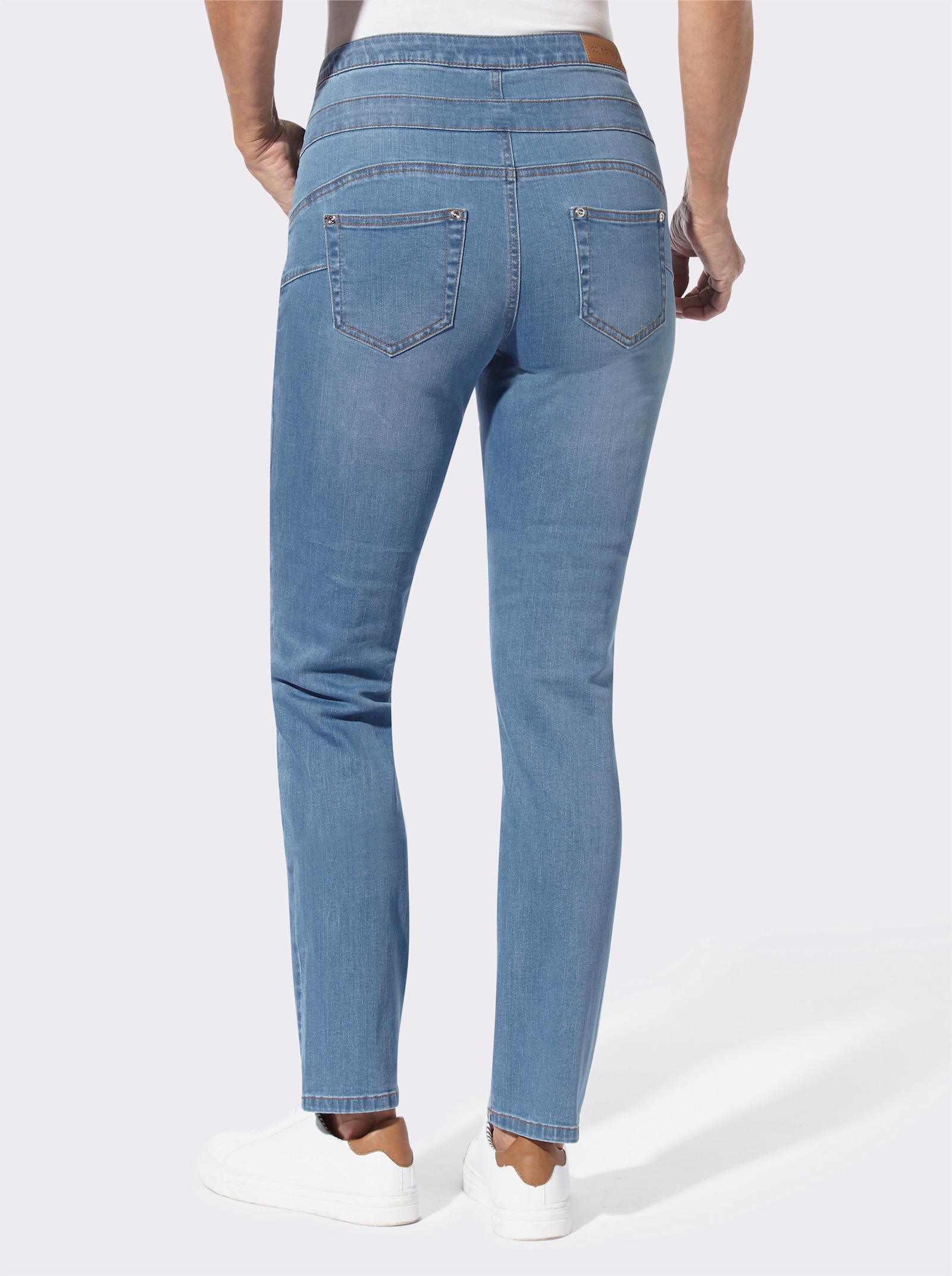 Jeans mit 3-Knopf- und Reißverschluss - blue-bleached