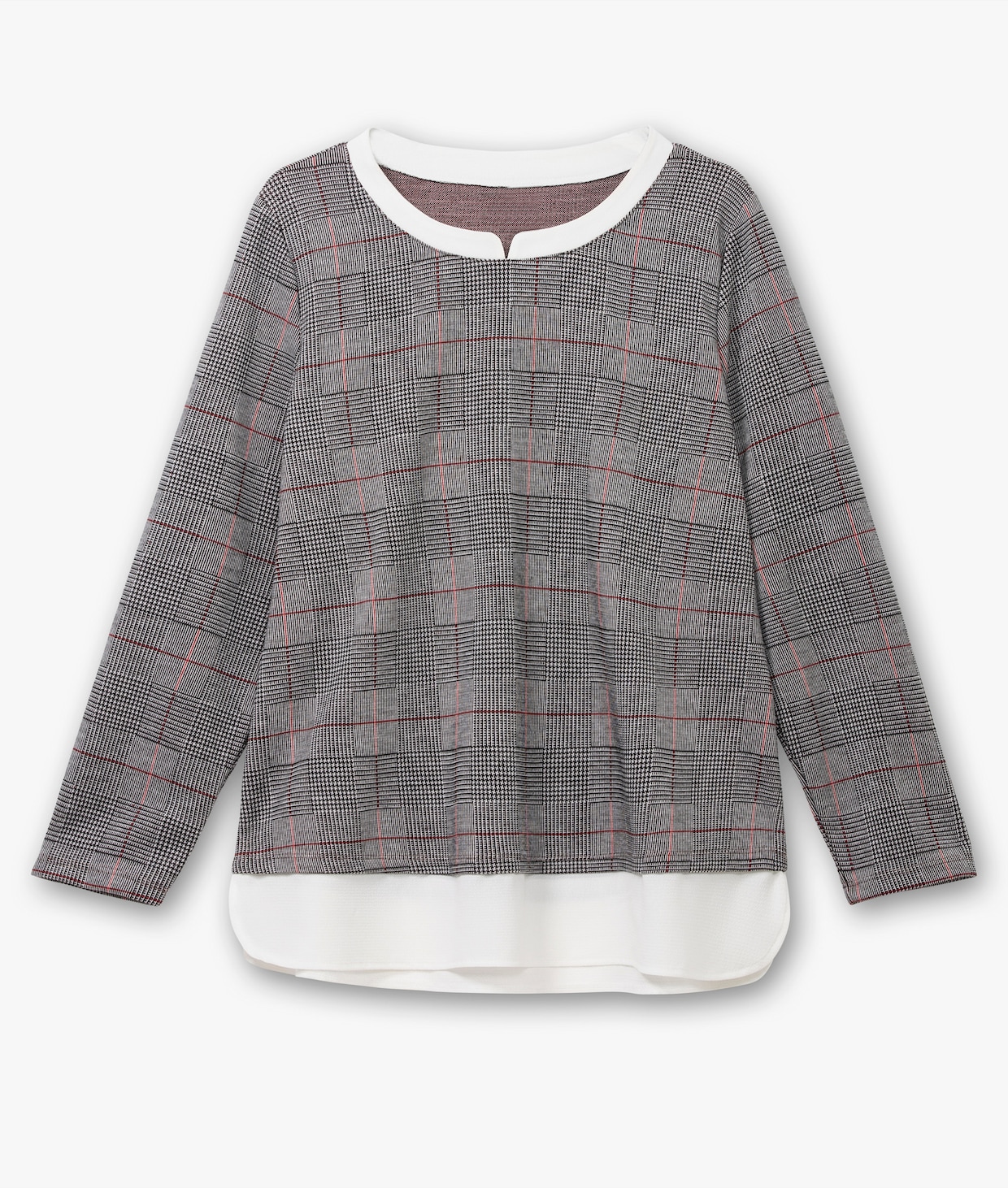 2-in-1-Shirt - schwarz-rot-kariert