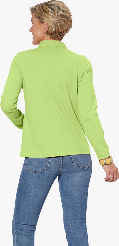 Langarm-Poloshirt - pistazie