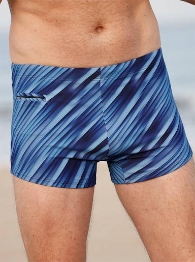 feel good Badehose - marine-mittelblau-bedruckt