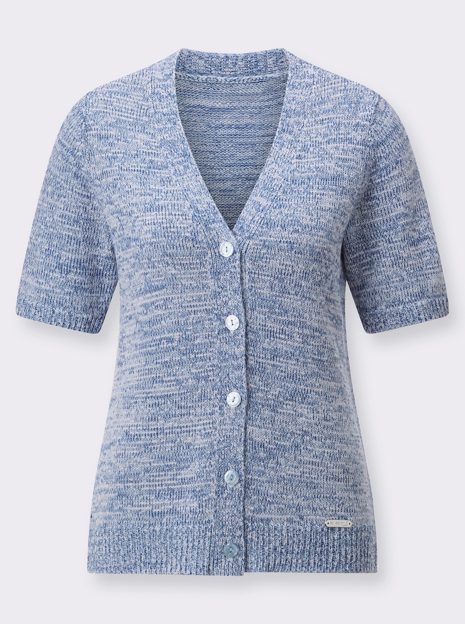 Strickjacke in Melange-Optik - hellblau-meliert