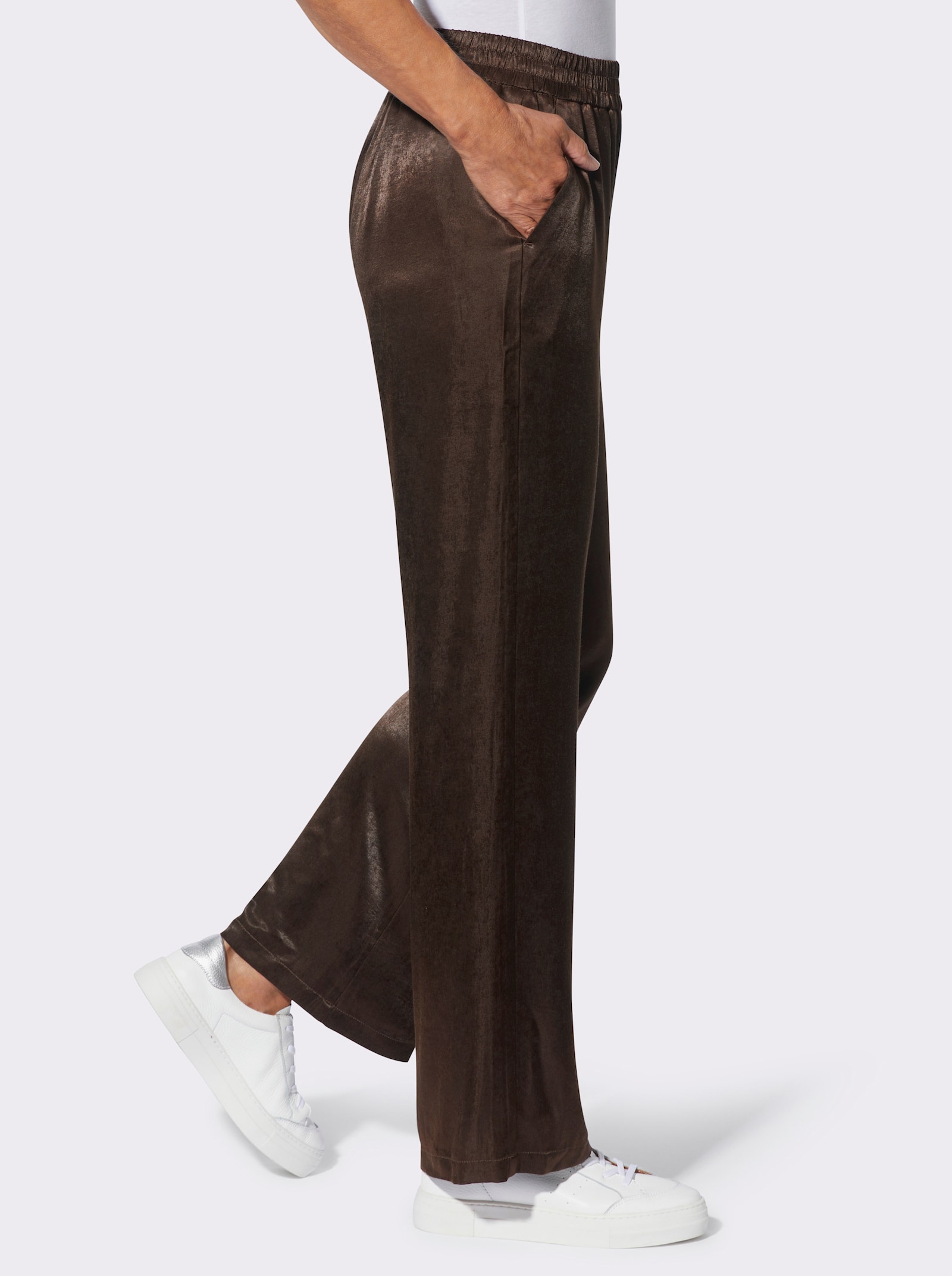 Schlupfhose in Satin-Qualität - schoko