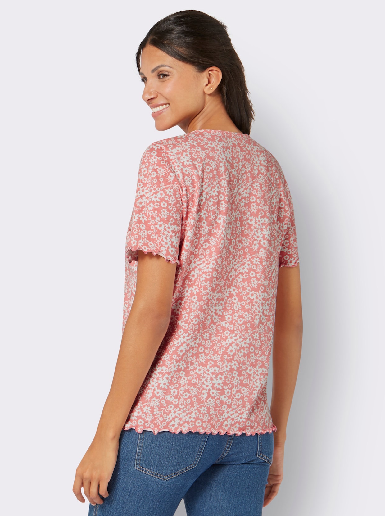 Shirt met korte mouwen - flamingo/ecru bedrukt