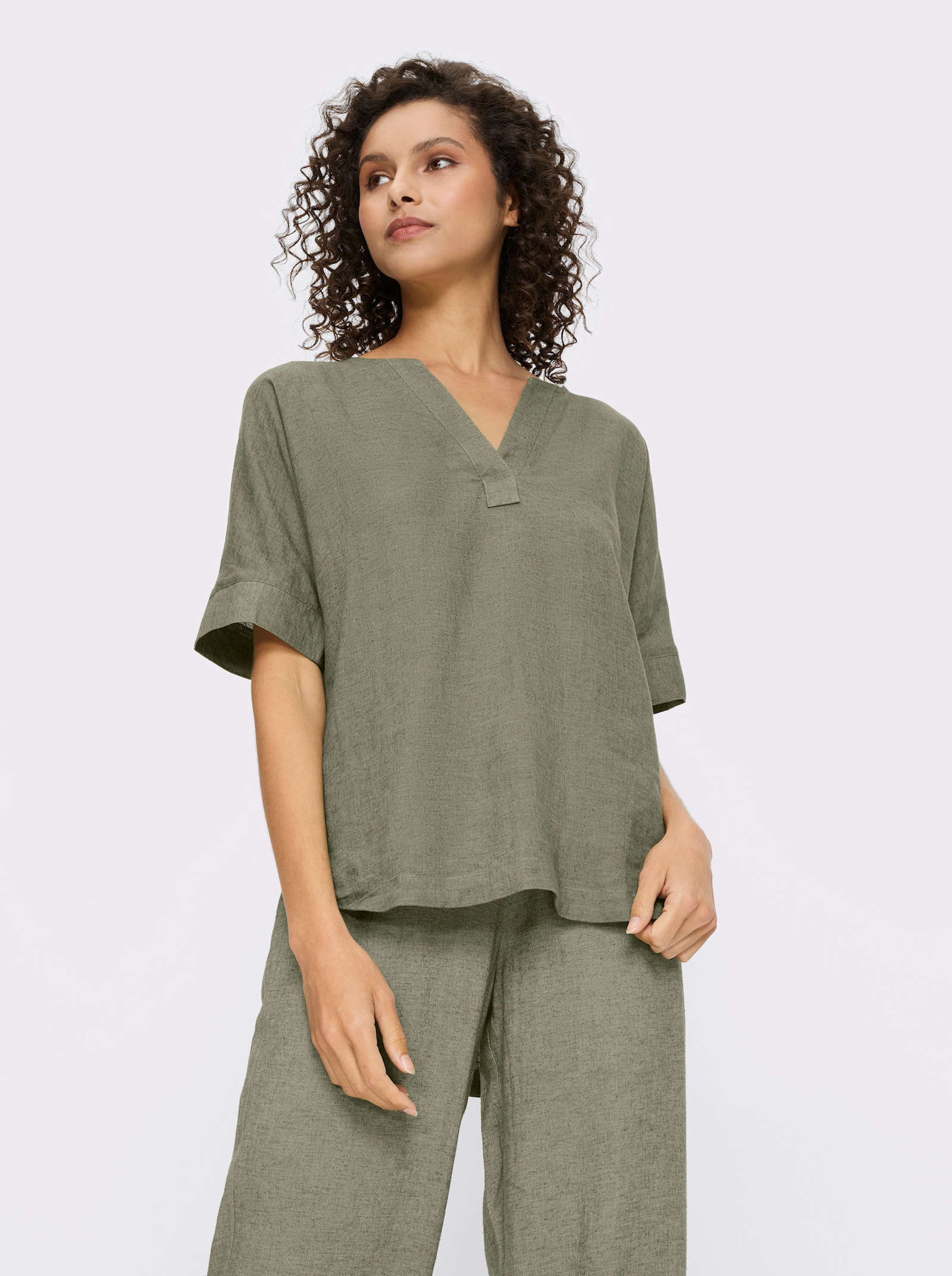 heine Tailleur pantalon contenant du lin - kaki