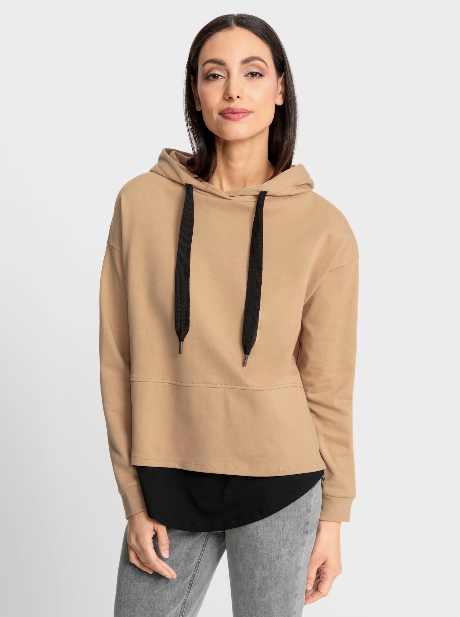 heine Sweatshirt à capuche effet 2 en 1 - couleur chamois