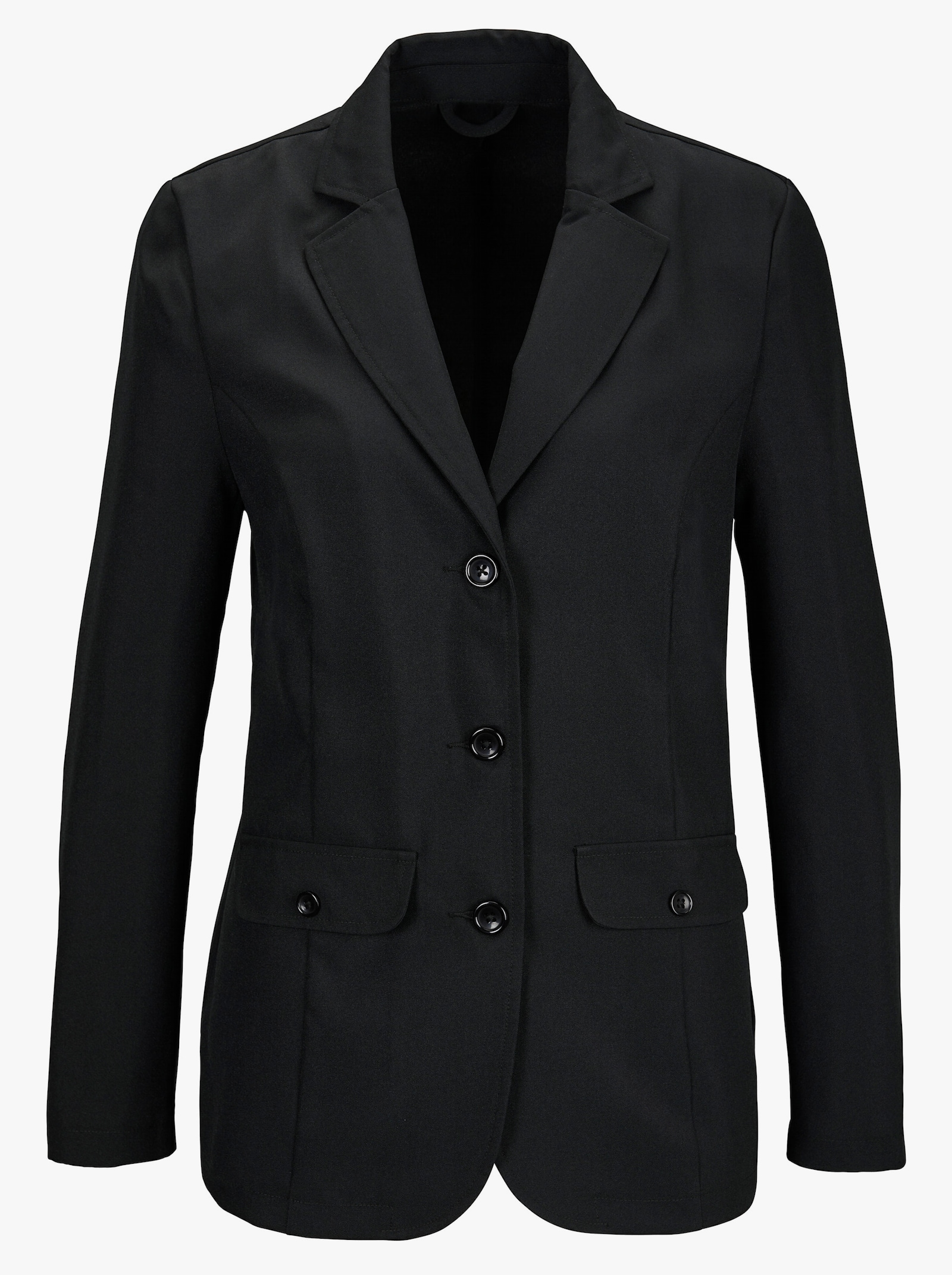 Blusenblazer mit Wiener Nähten - schwarz