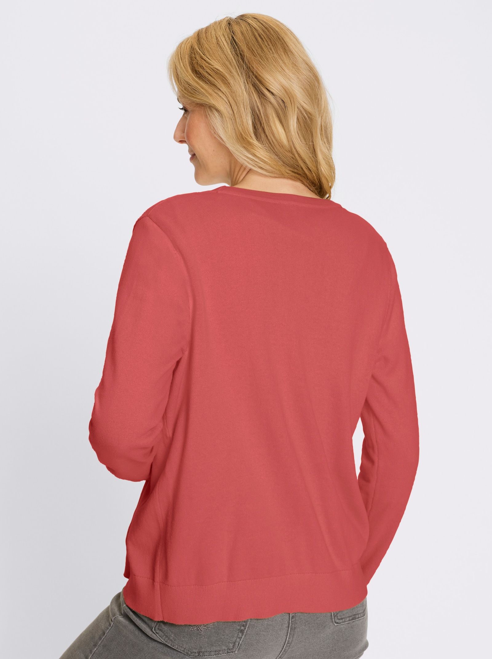 Kofta i bomullsmaterial - korall