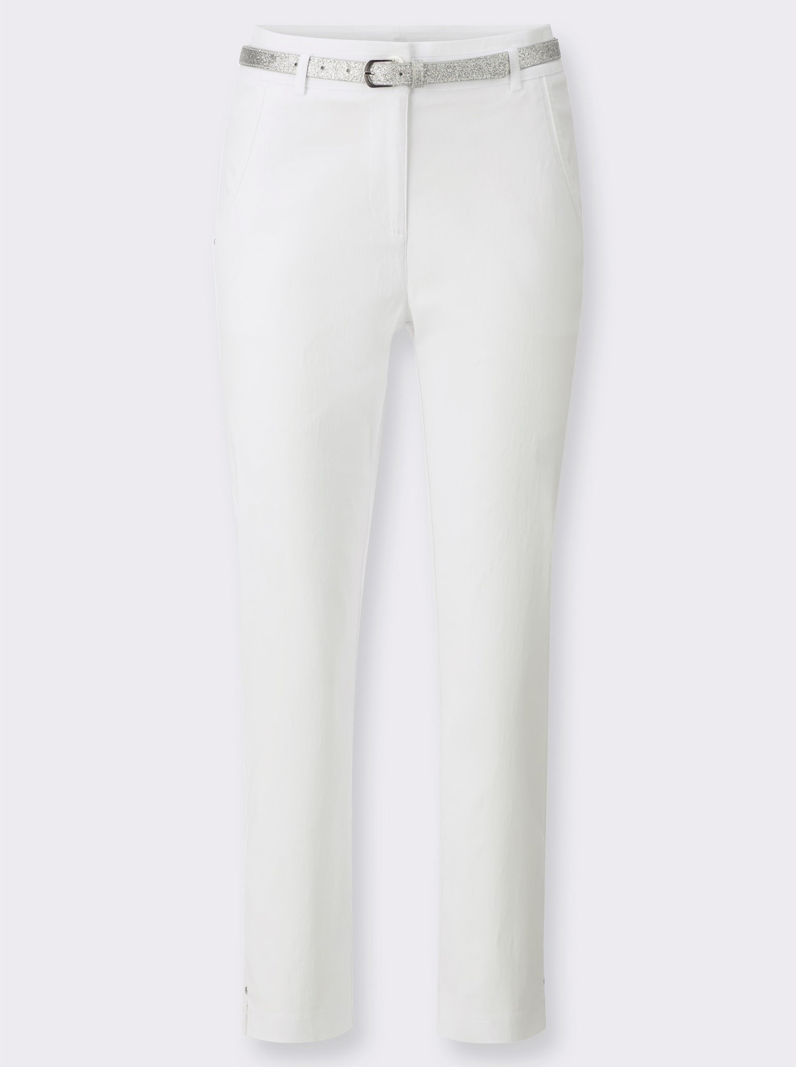 7/8 džínsy + opasok - biela