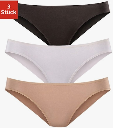 LASCANA Bikinislip - zwart, wit, beige