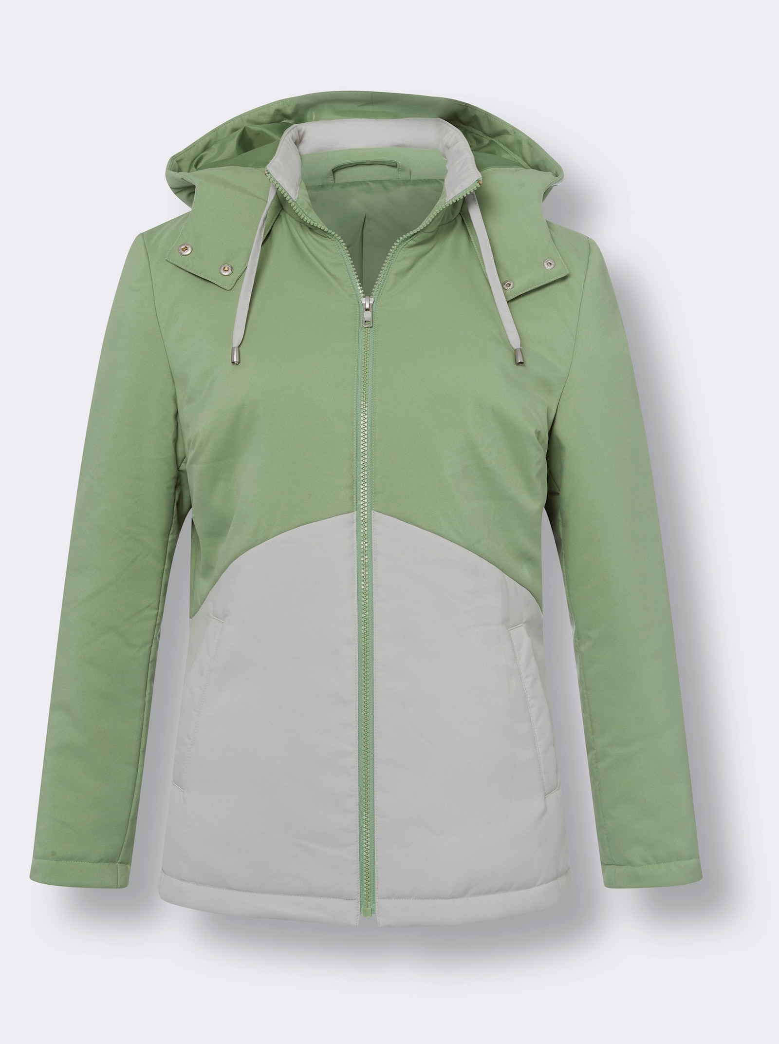 Jack met colourblocking - eucalyptus/lichtgrijs