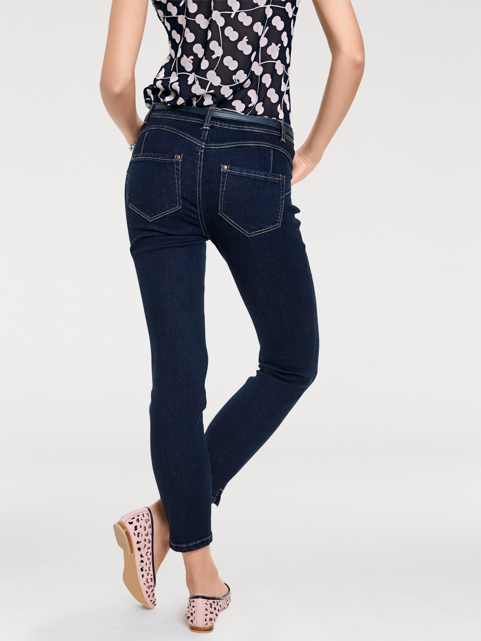 heine 7/8-Jeans mit Power-Mesh - dark denim