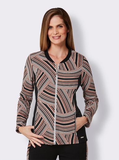 Jacke - schwarz-weiß-bedruckt