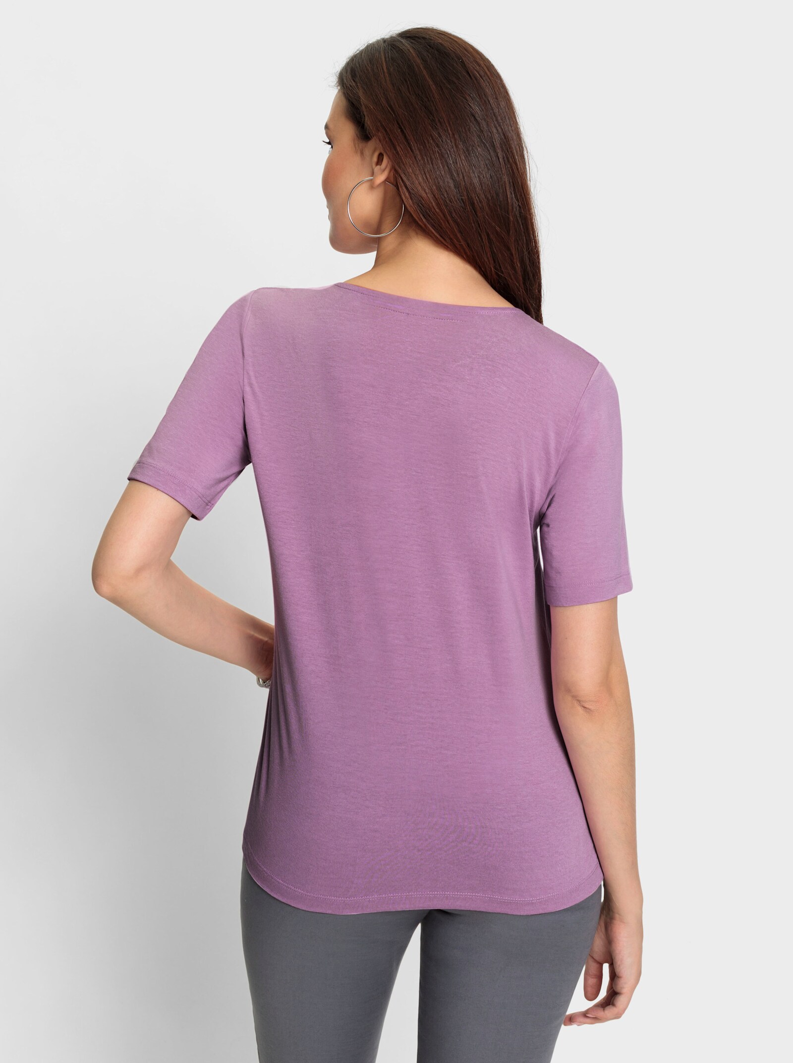 Spitzenshirt in Viskose-Qualität - orchidee