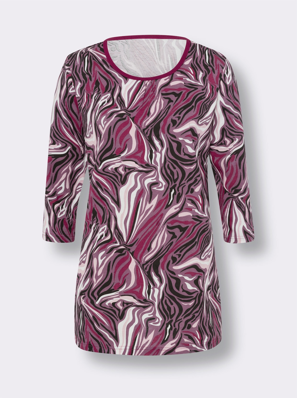 Lång topp - malva-ecru-med tryck