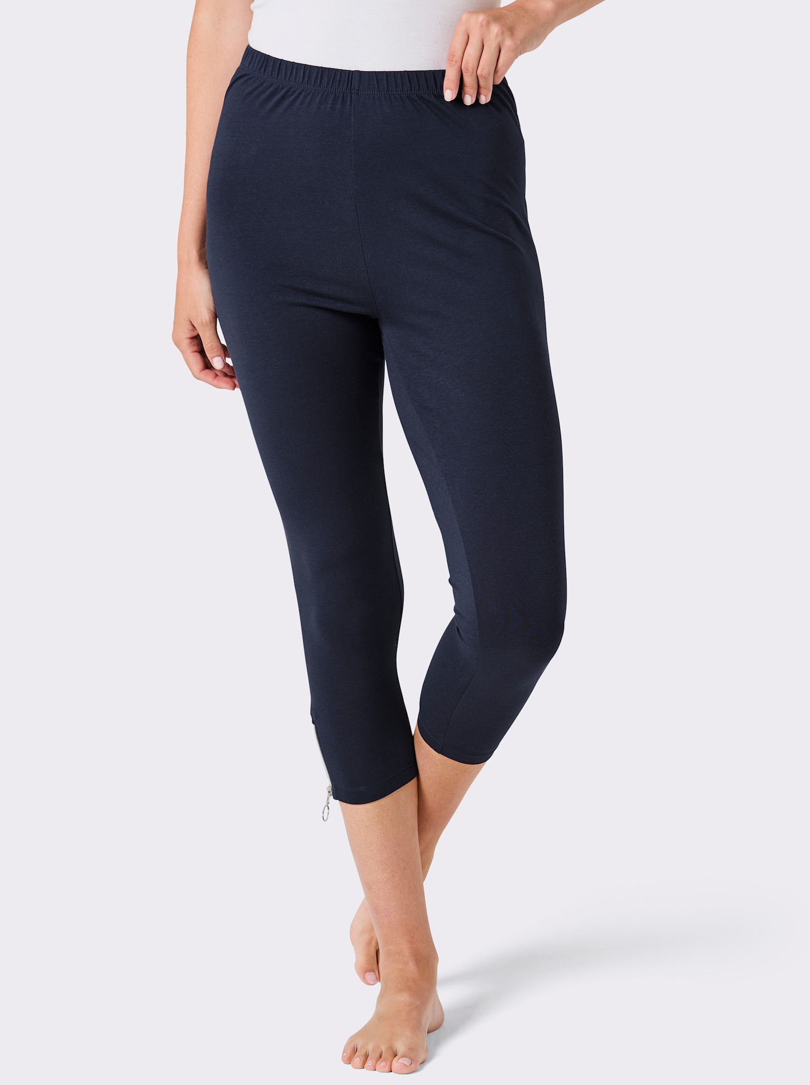 feel good Leggings 3/4-lang - schwarz + marine