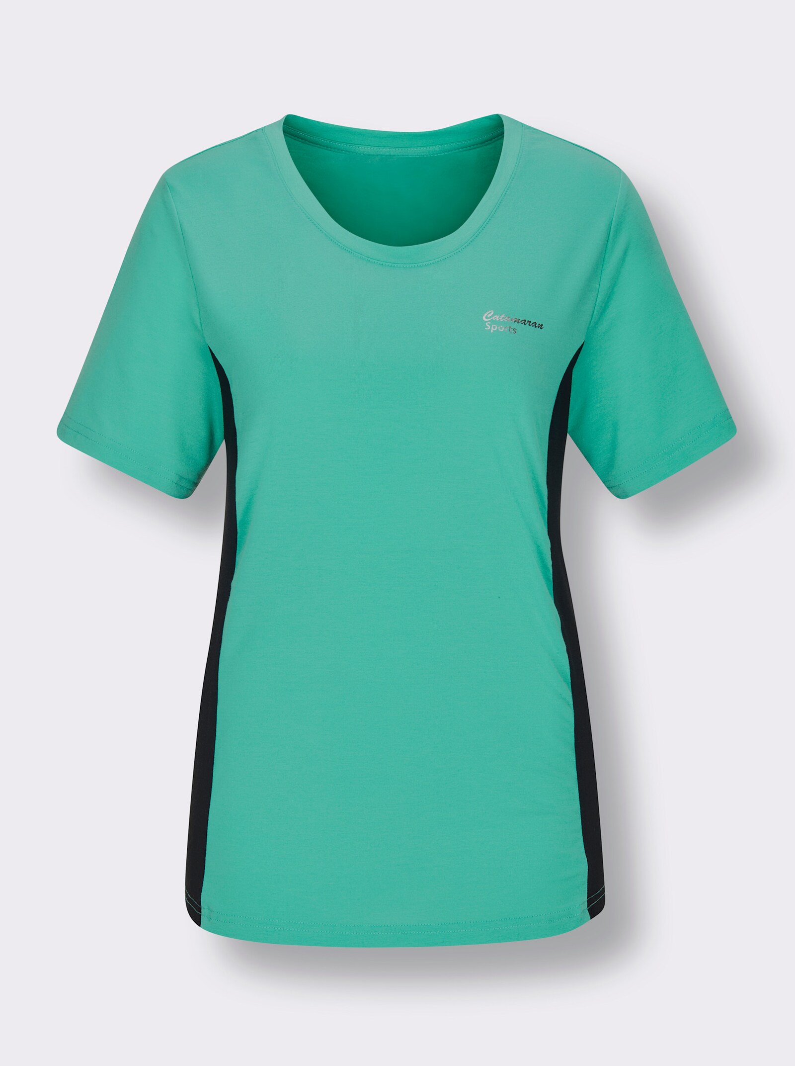 Catamaran Sports Functioneel shirt met contrastinzetten - blauwgroen
