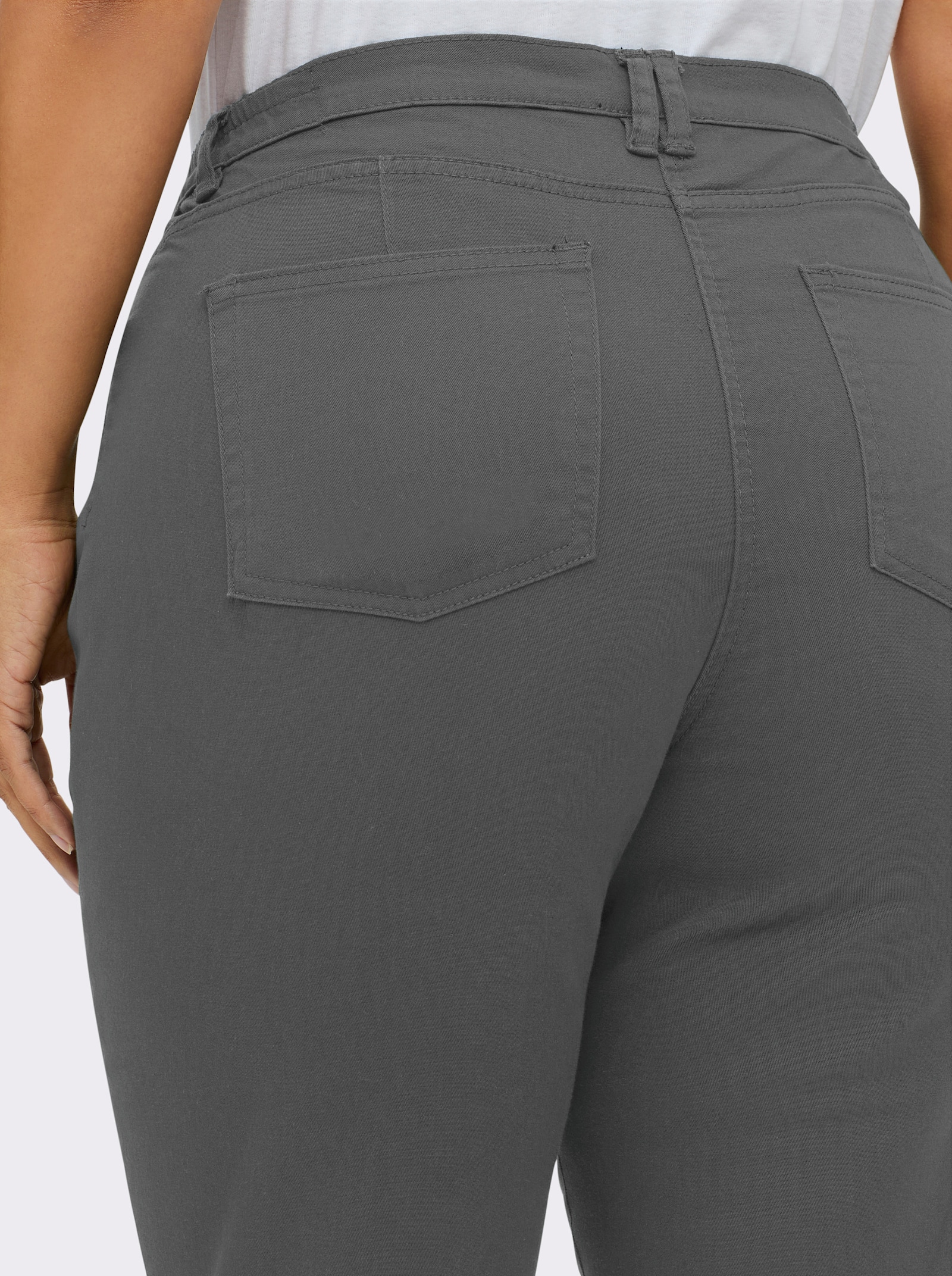 Jeans mit weitem Bein - grey denim