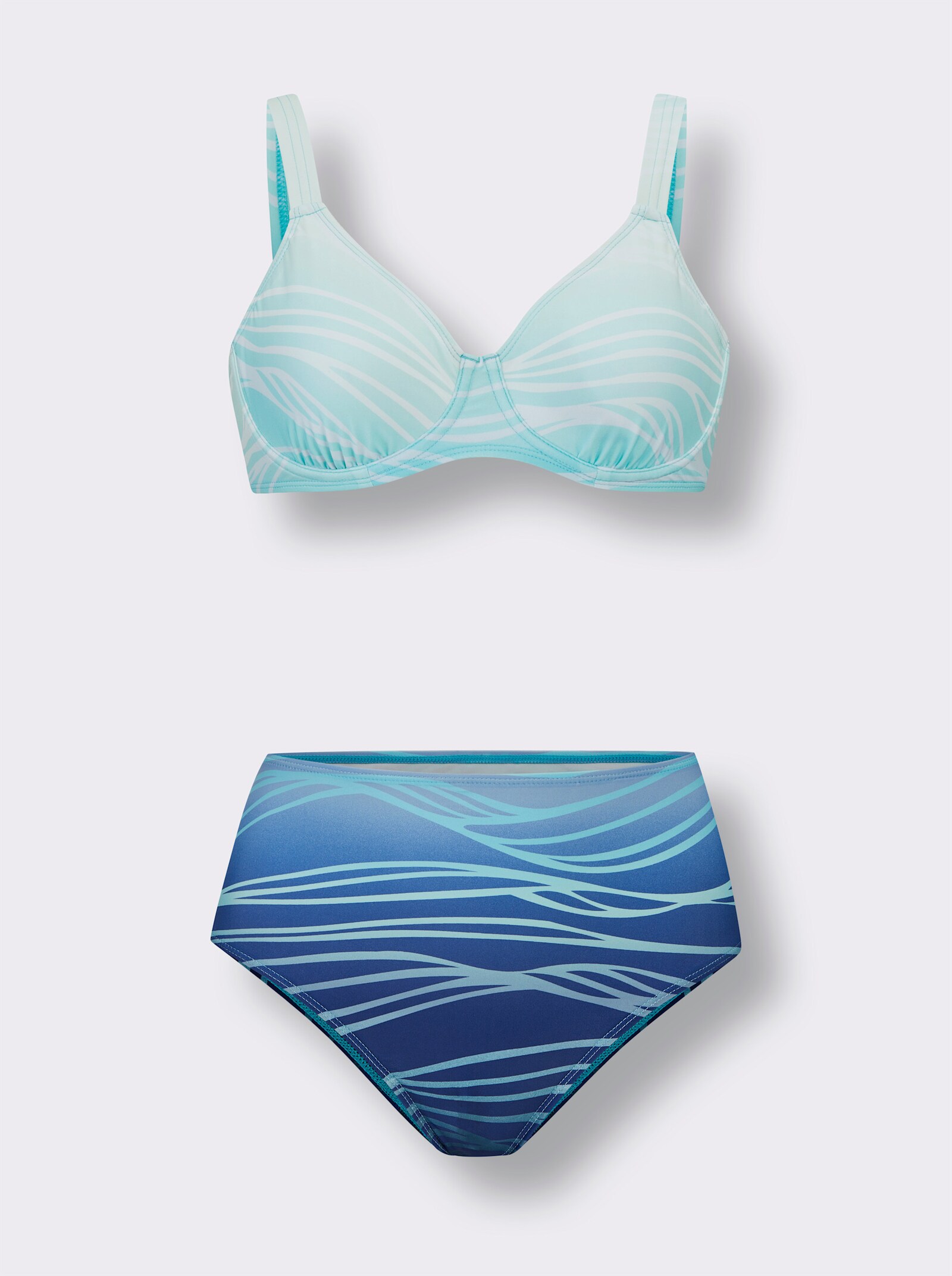 feel good Bikini met kleurverloop - aqua/middenblauw bedrukt