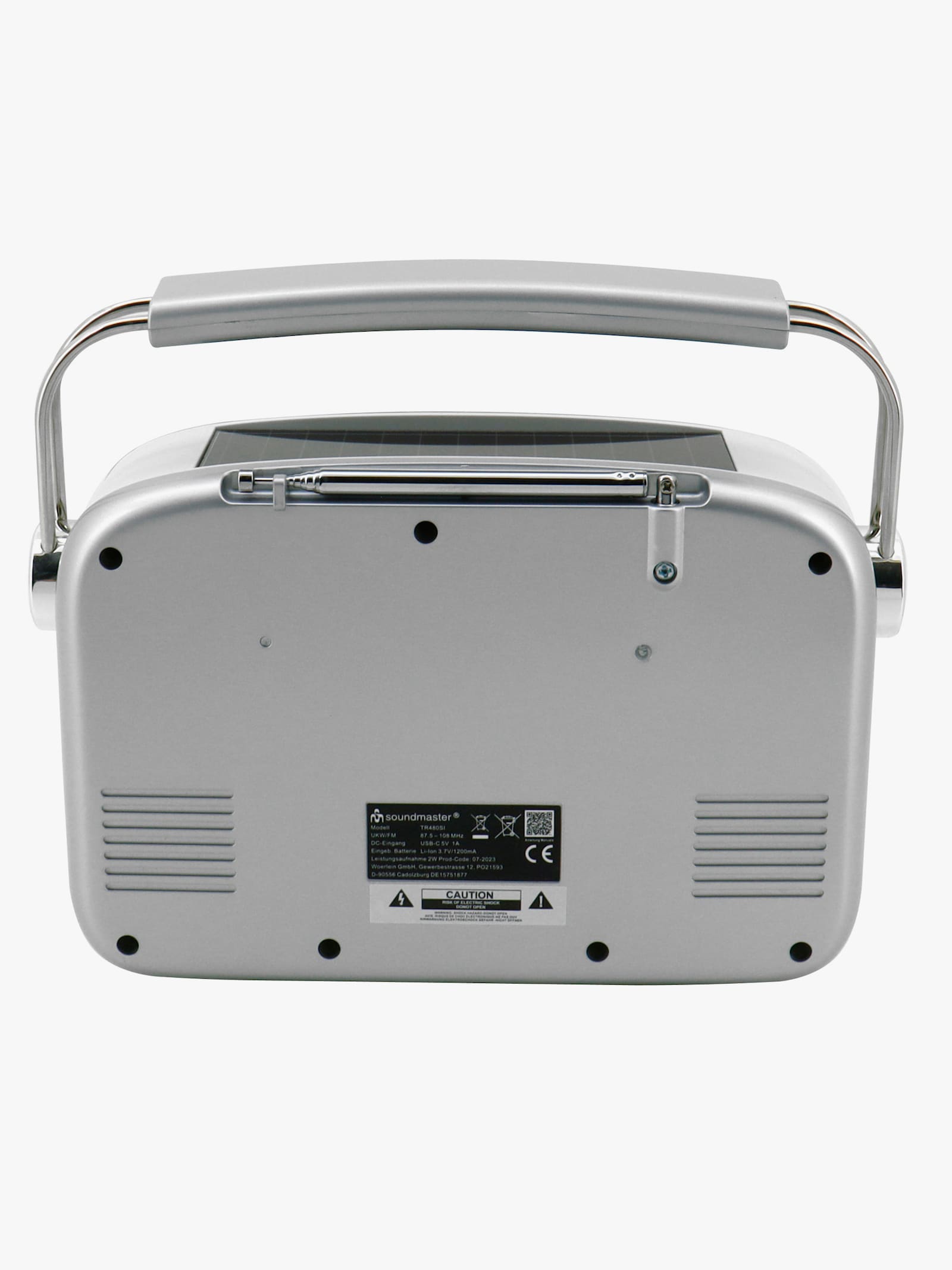 soundmaster Radio mit Solarpanel - silberfarben