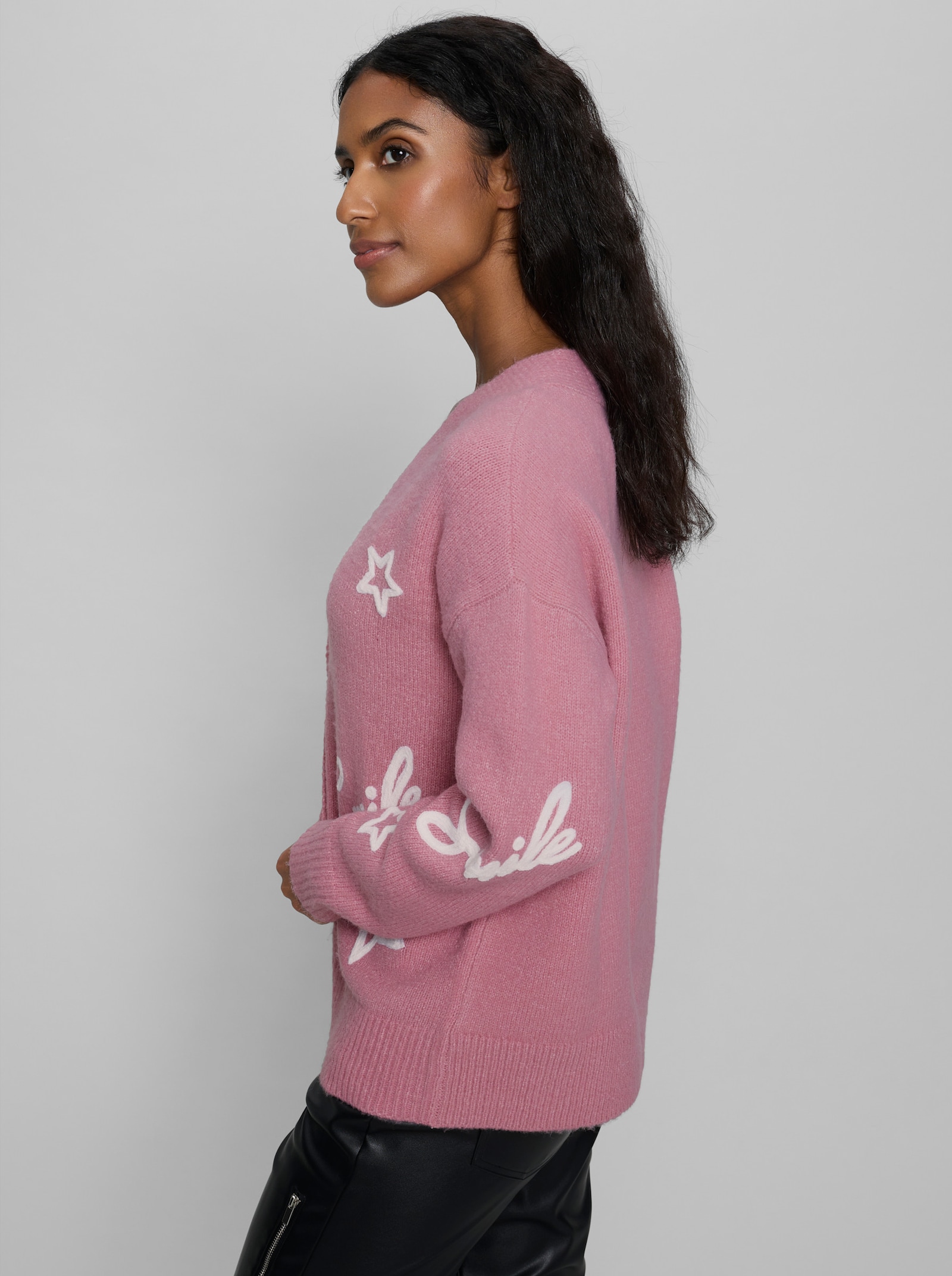 heine Vest met borduursel - oudroze
