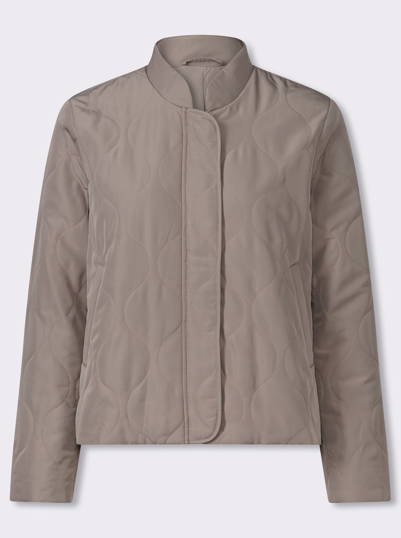 Steppjacke mit Baseball-Kragen - taupe