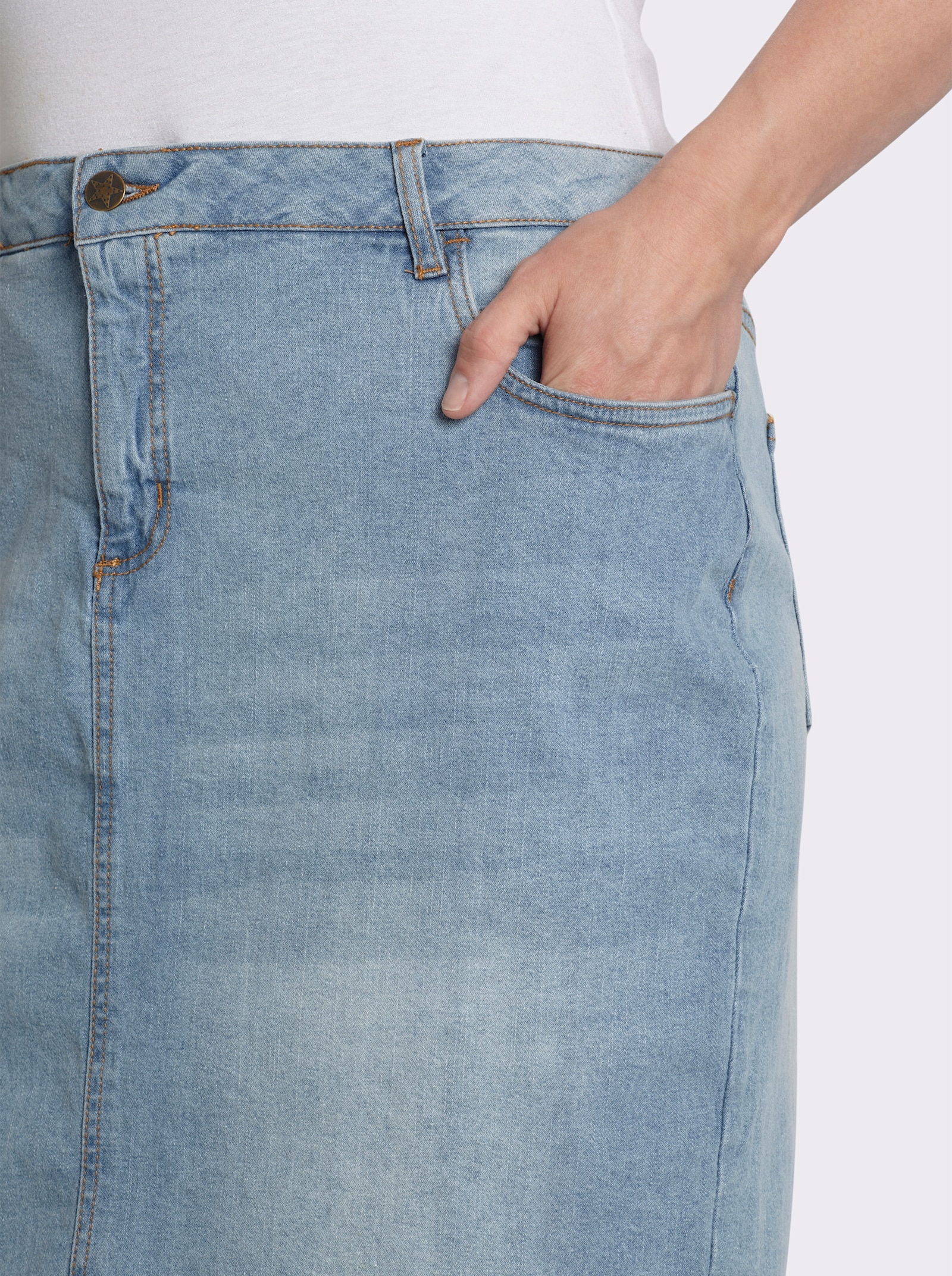 Jeansrock schmal geschnitten - blue-bleached